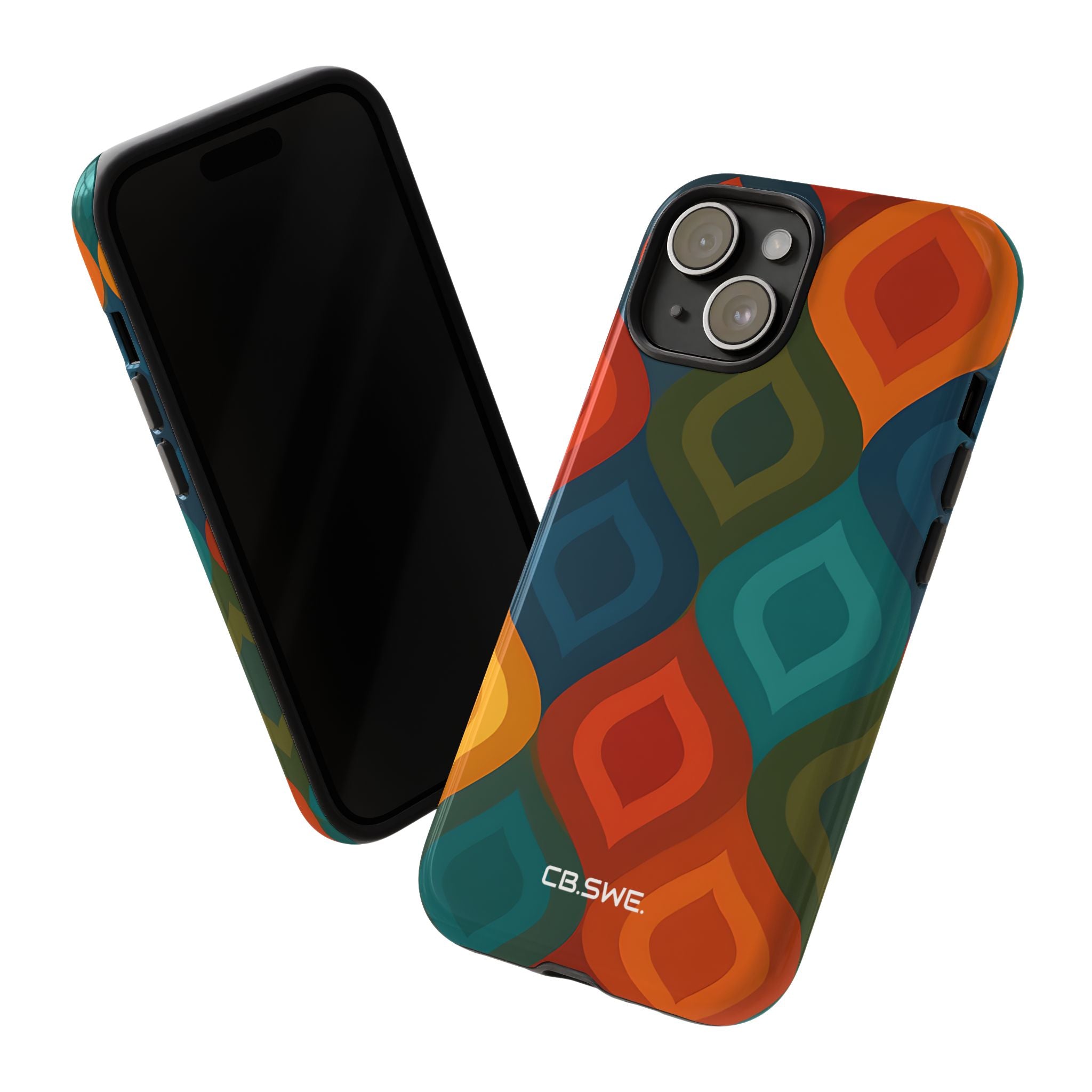 Vibrant Retro Diamond Mid-Century Seamless iPhone 15 - Tough