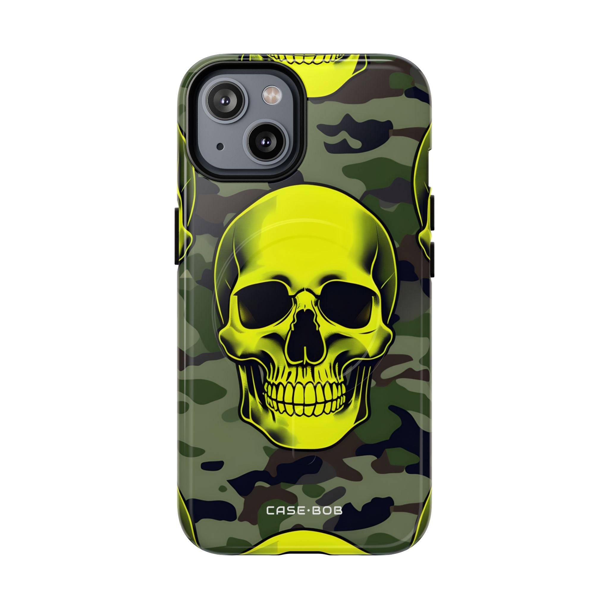 Neon Skull Camo iPhone 14 Case - Tough+