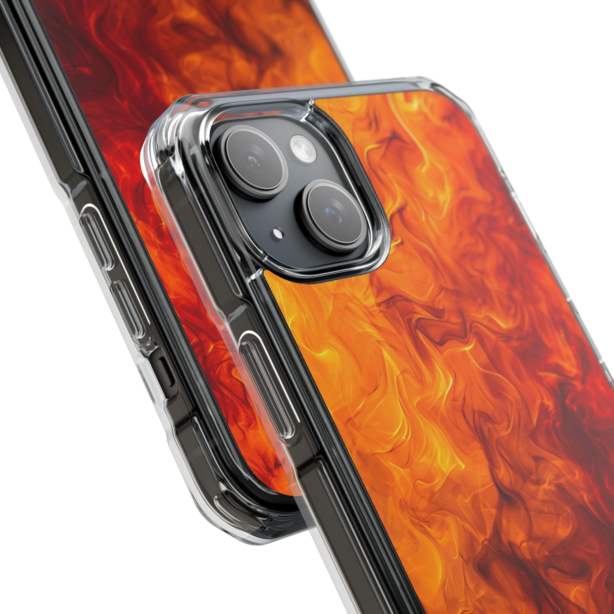 Flaming Energy Swirl iPhone 15 - Impact Clear+