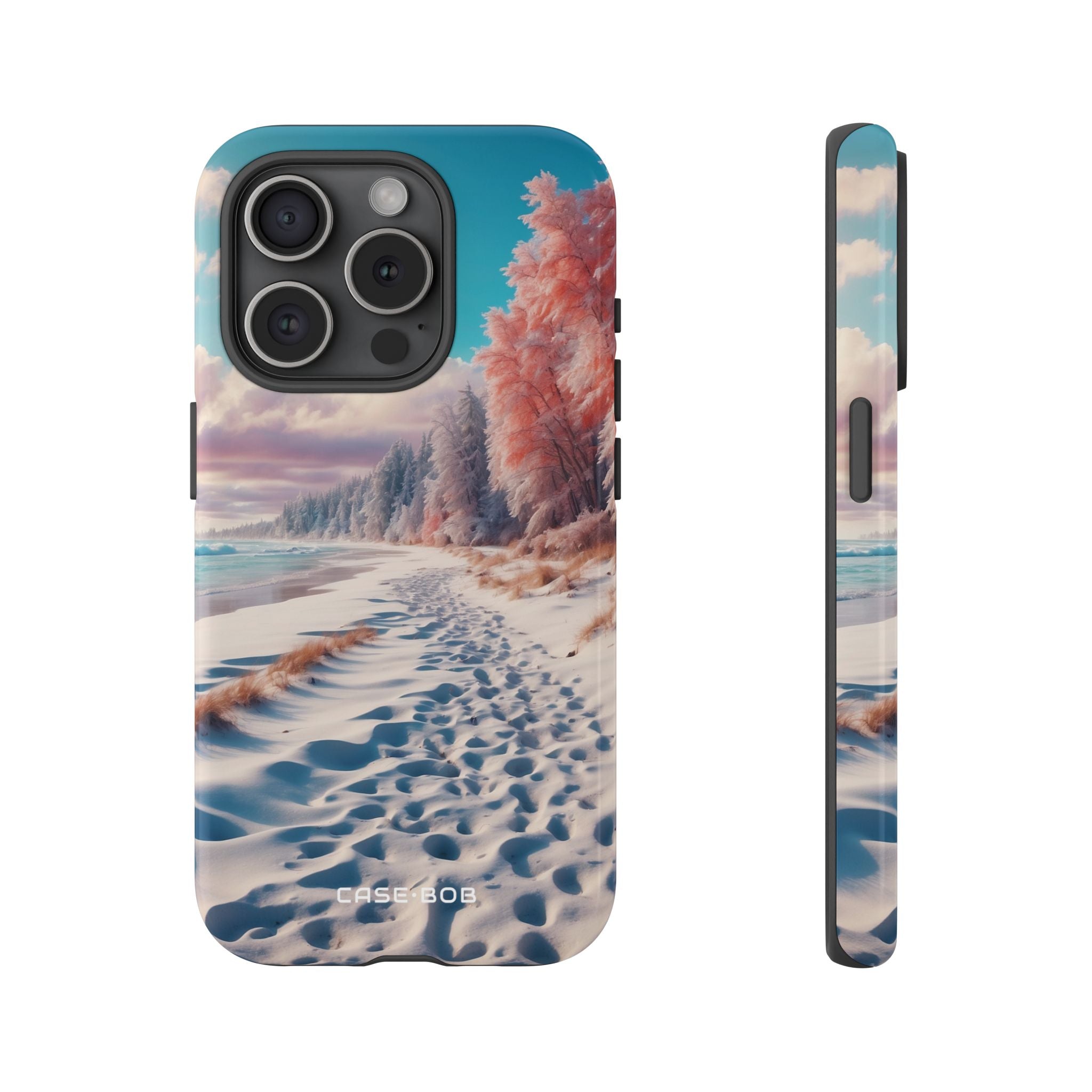 Snowy Footprints iPhone 15 Pro Case - Tough