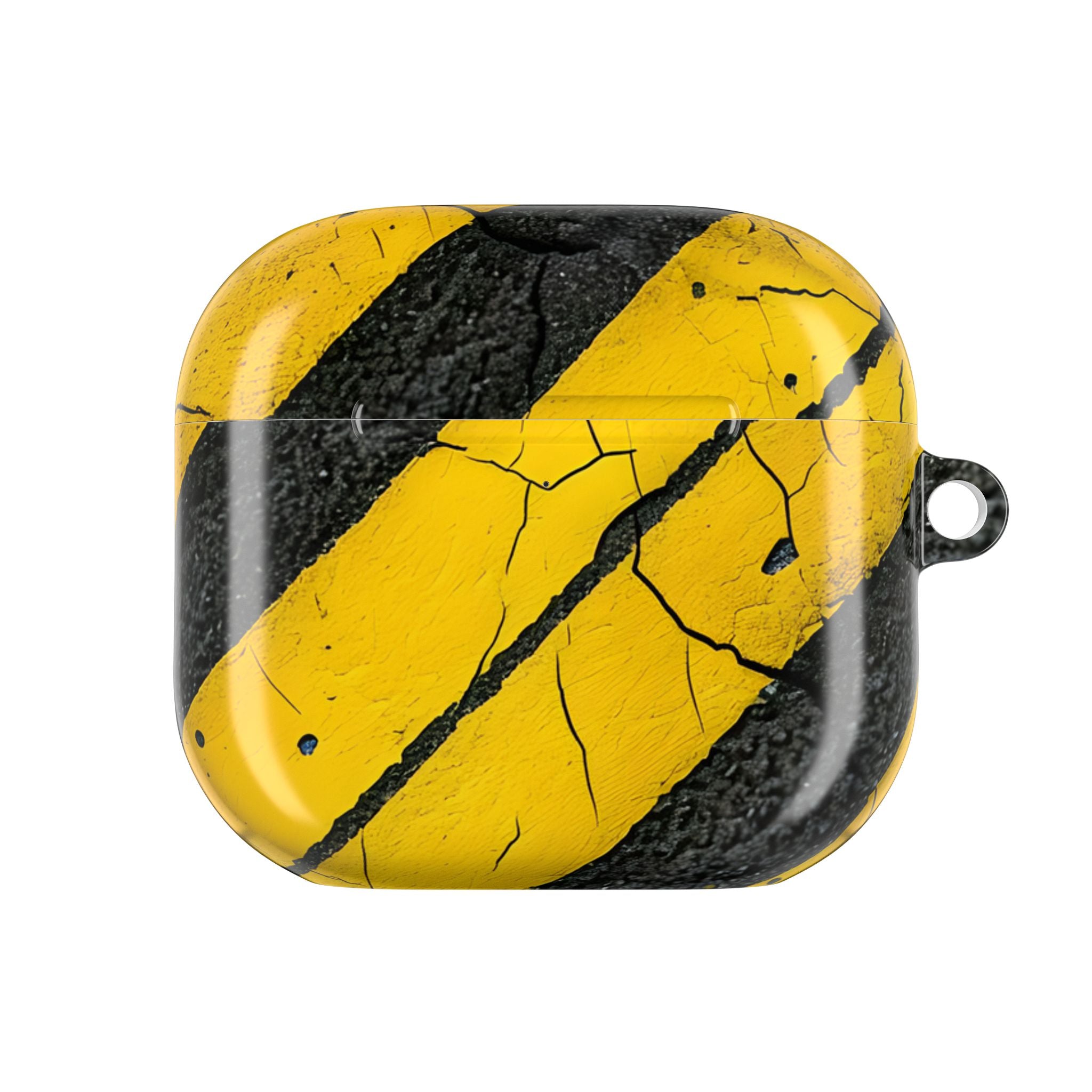 keltainen raidallinen distress - AirPods Case