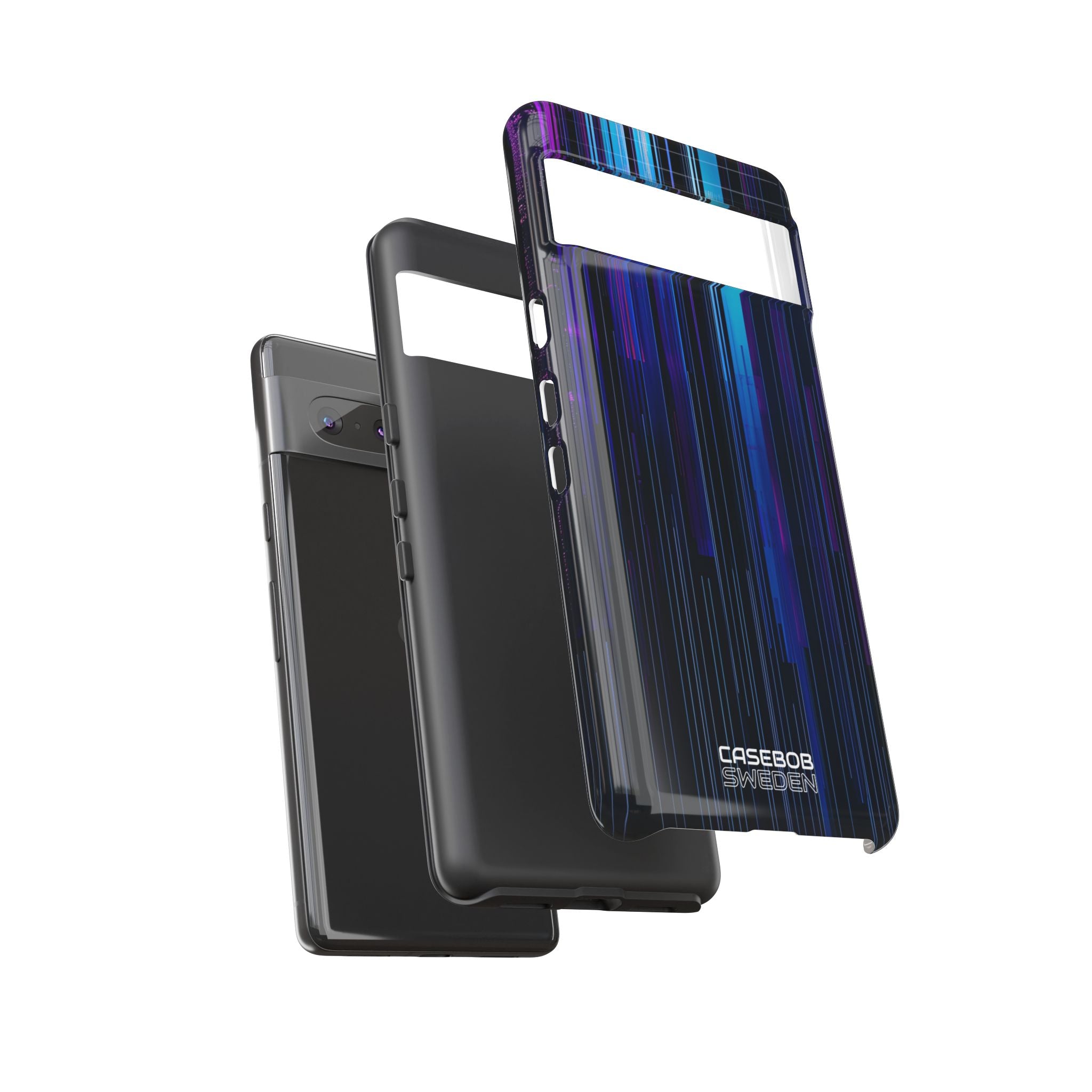 Neon Glitch Stripes Google Pixel 7 - Tough