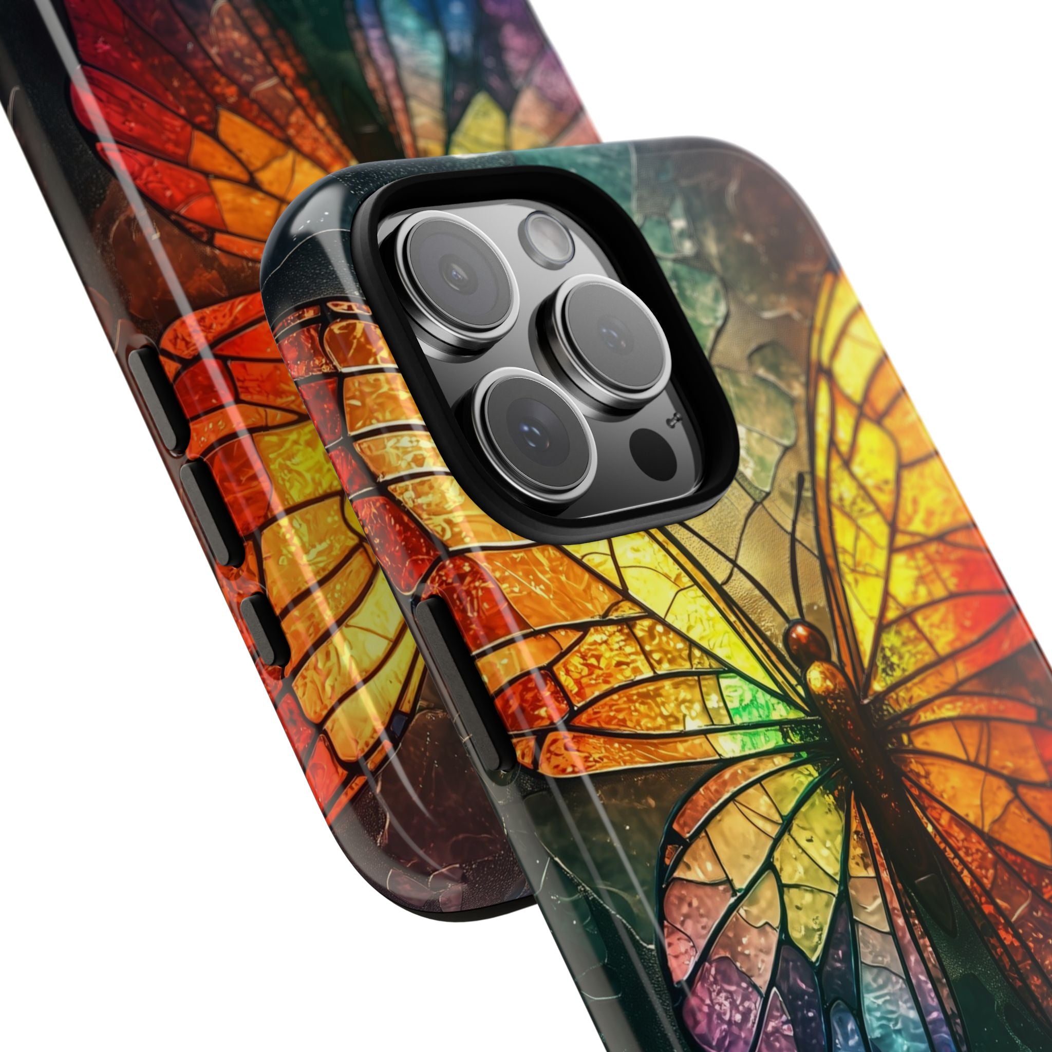 Stained Glass Butterfly iPhone 16 Pro Max Case - Tough