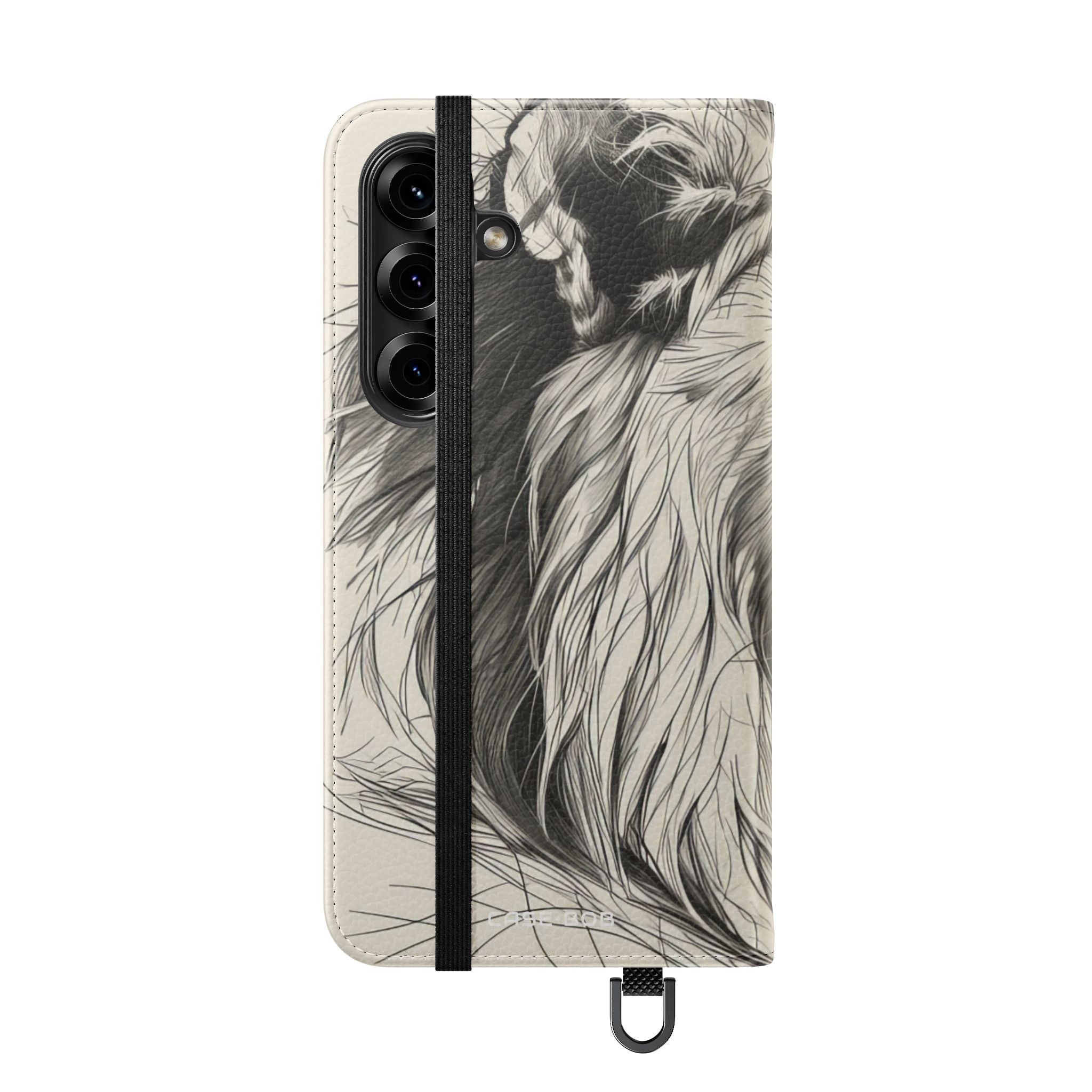 Lion Whisper Gray - Samsung S25 Case - Lompakkokotelo