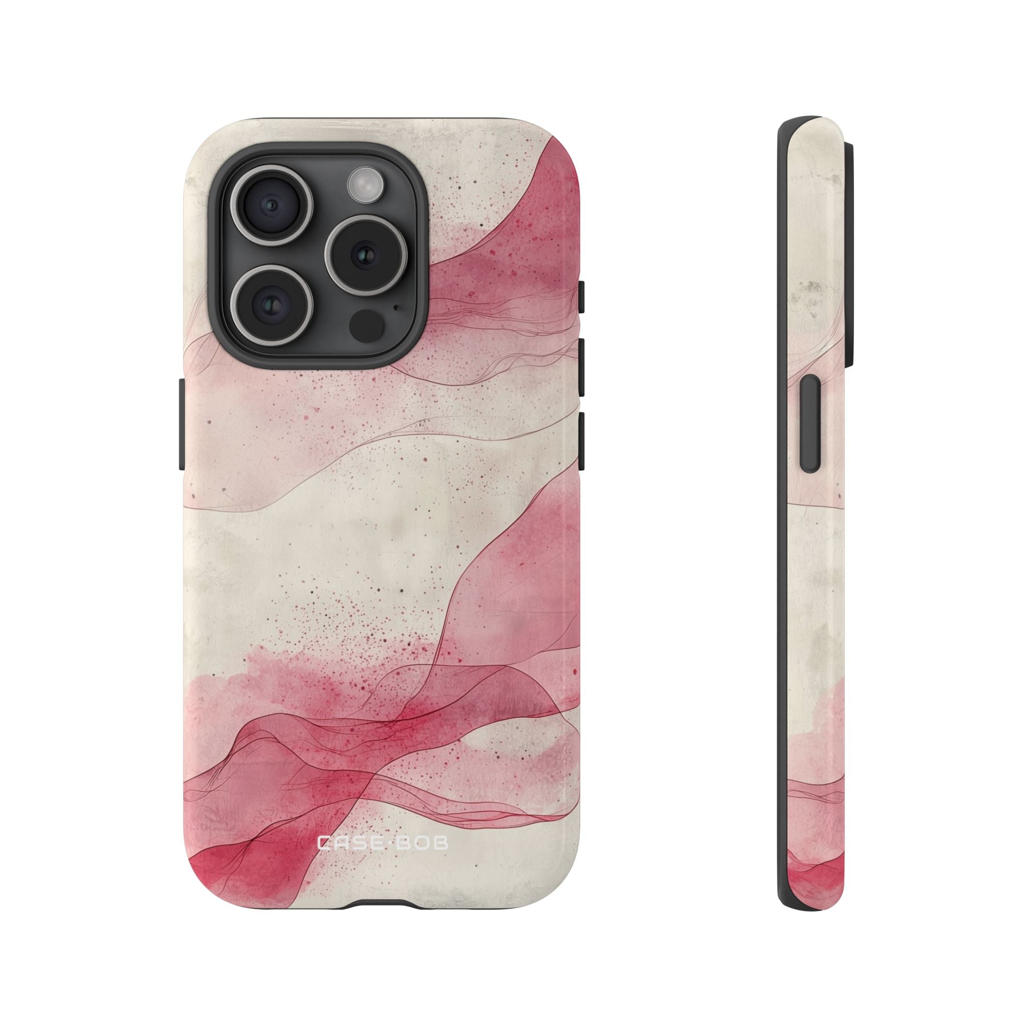 Crimson Waves iPhone 15 Pro Case - Tough