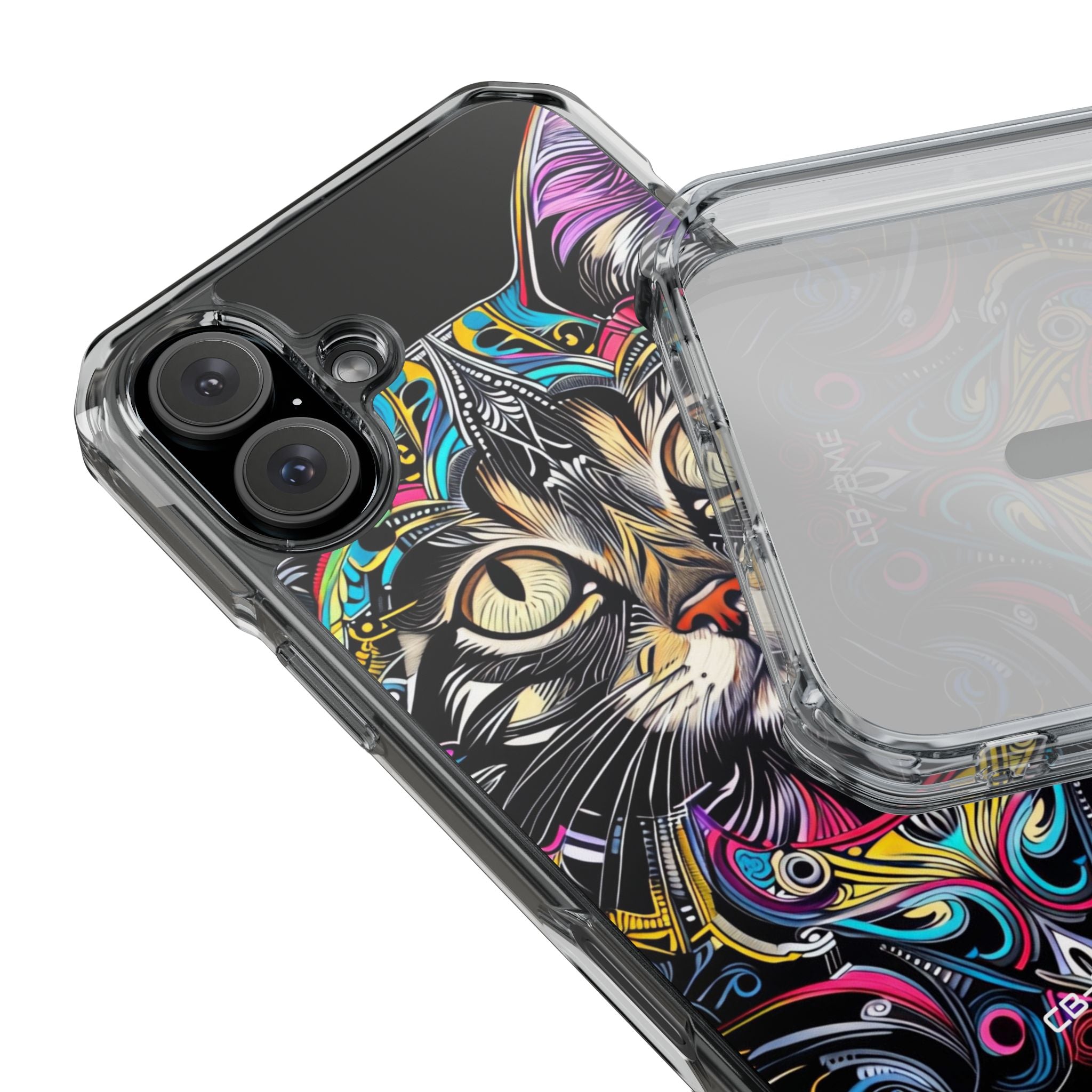 Psychedelic Cat Mirage iPhone Case - Impact