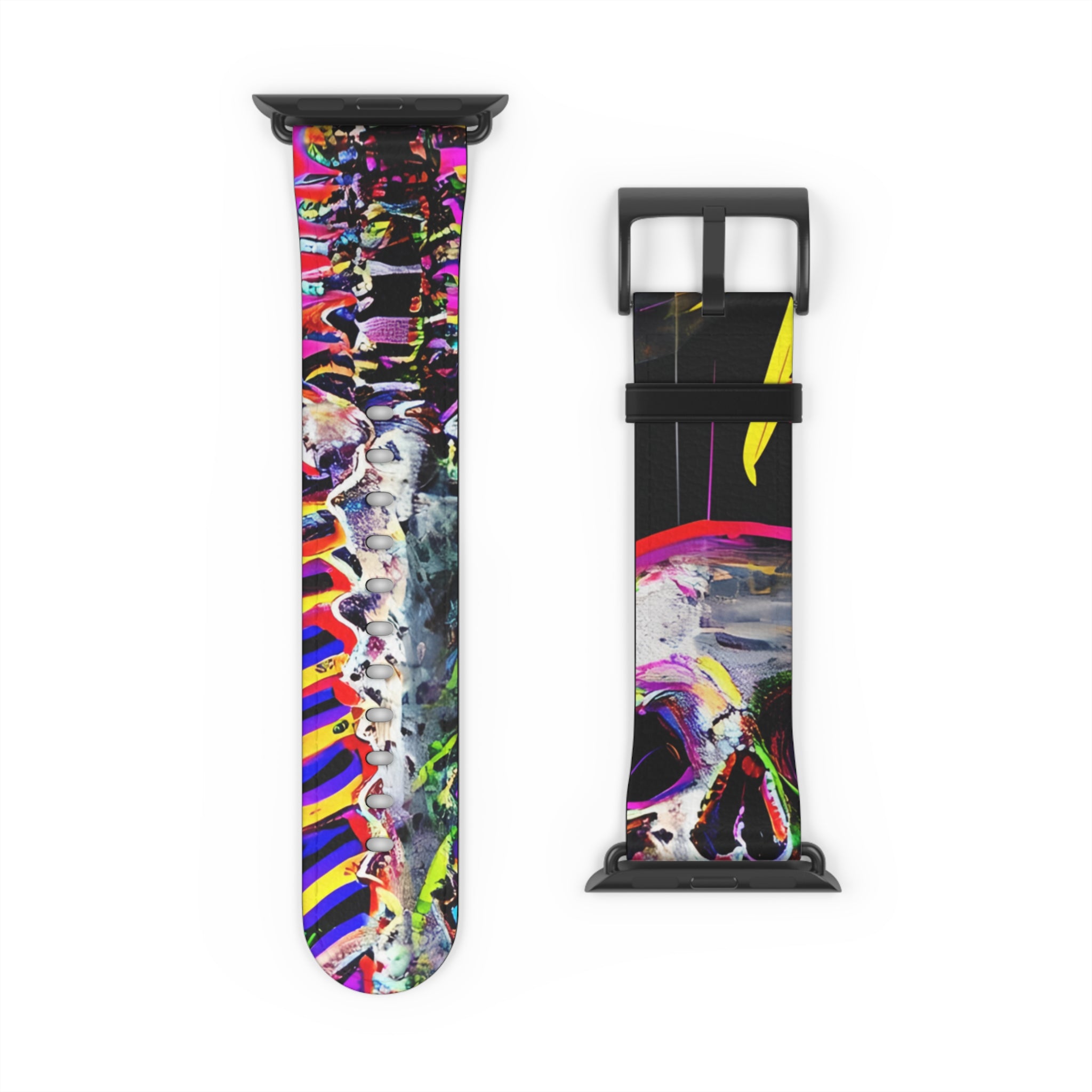 Neon Skeleton Laughter - Watch Band