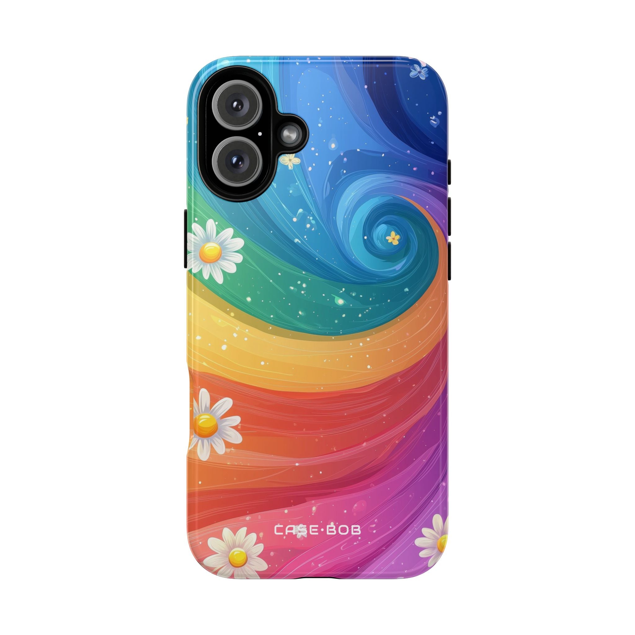 Rainbow Spiral Daisies iPhone 16 Plus Case - Tough