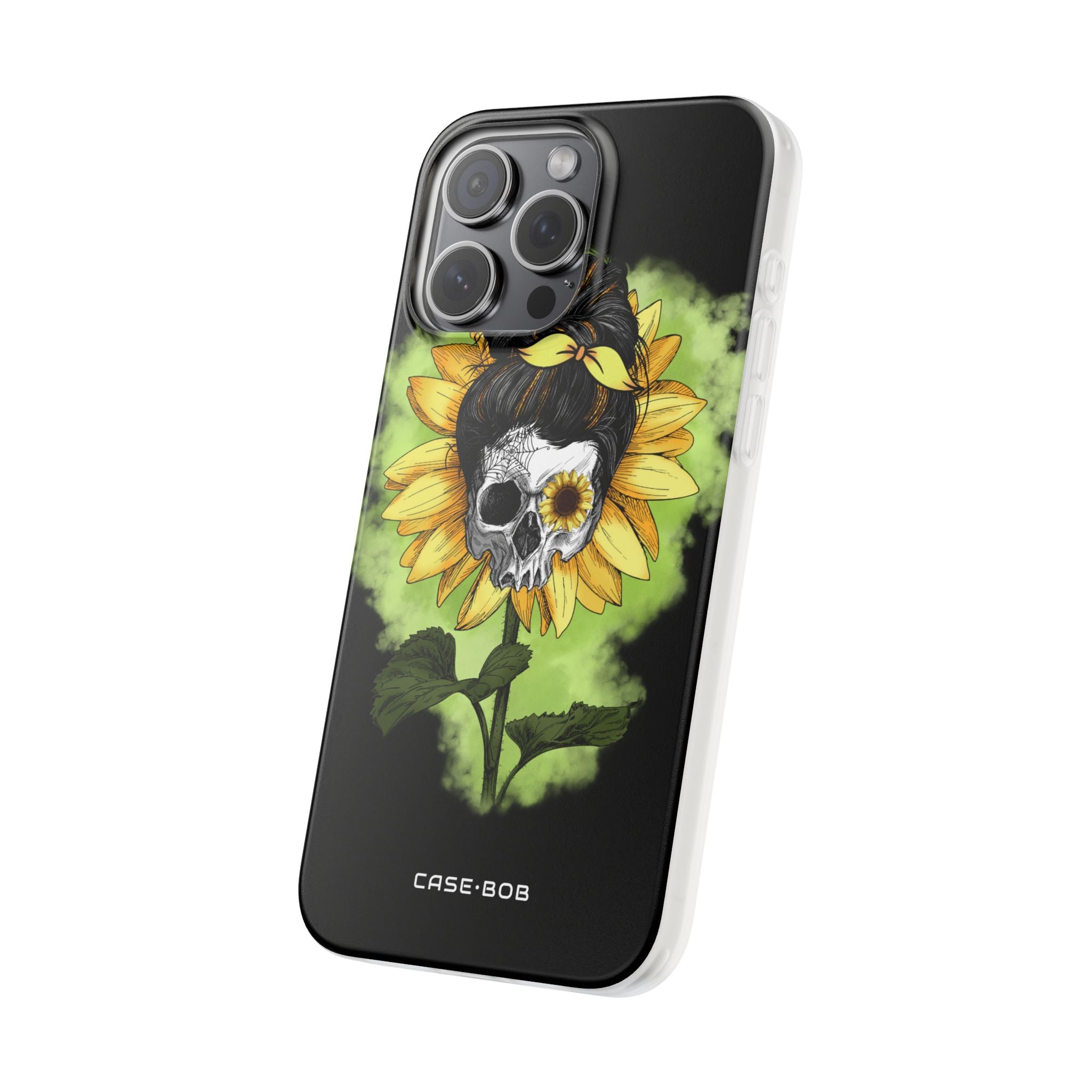 Sunflower Skull iPhone 15 Pro Max Case - Soft