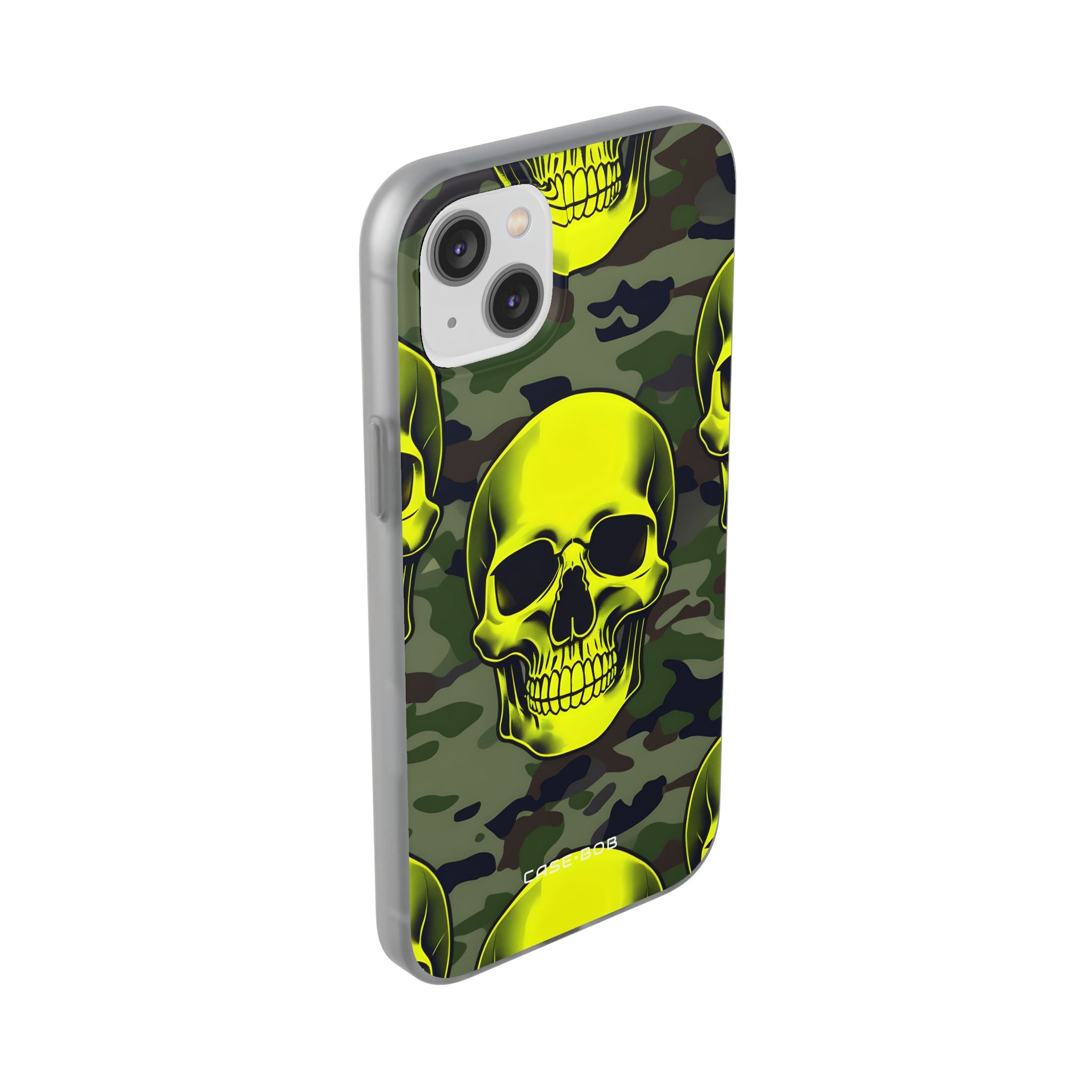 Neon Skull Camo iPhone 14 Plus Case - Soft