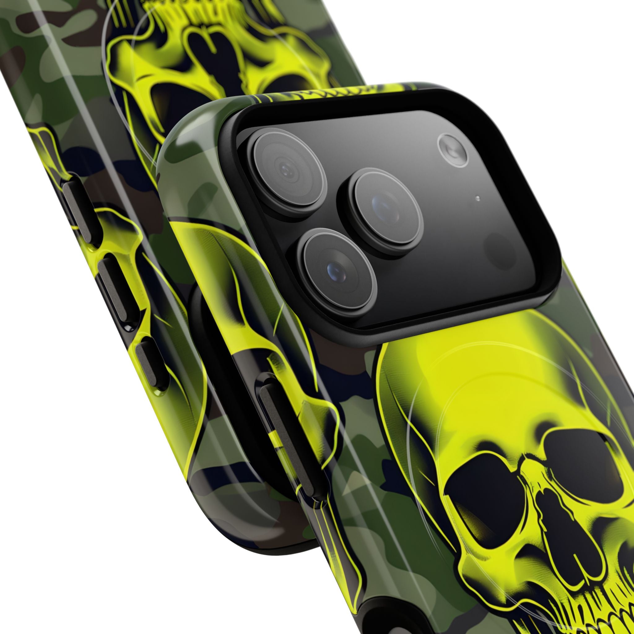 Neon Skull Camo iPhone 17 Pro Case - Tough+
