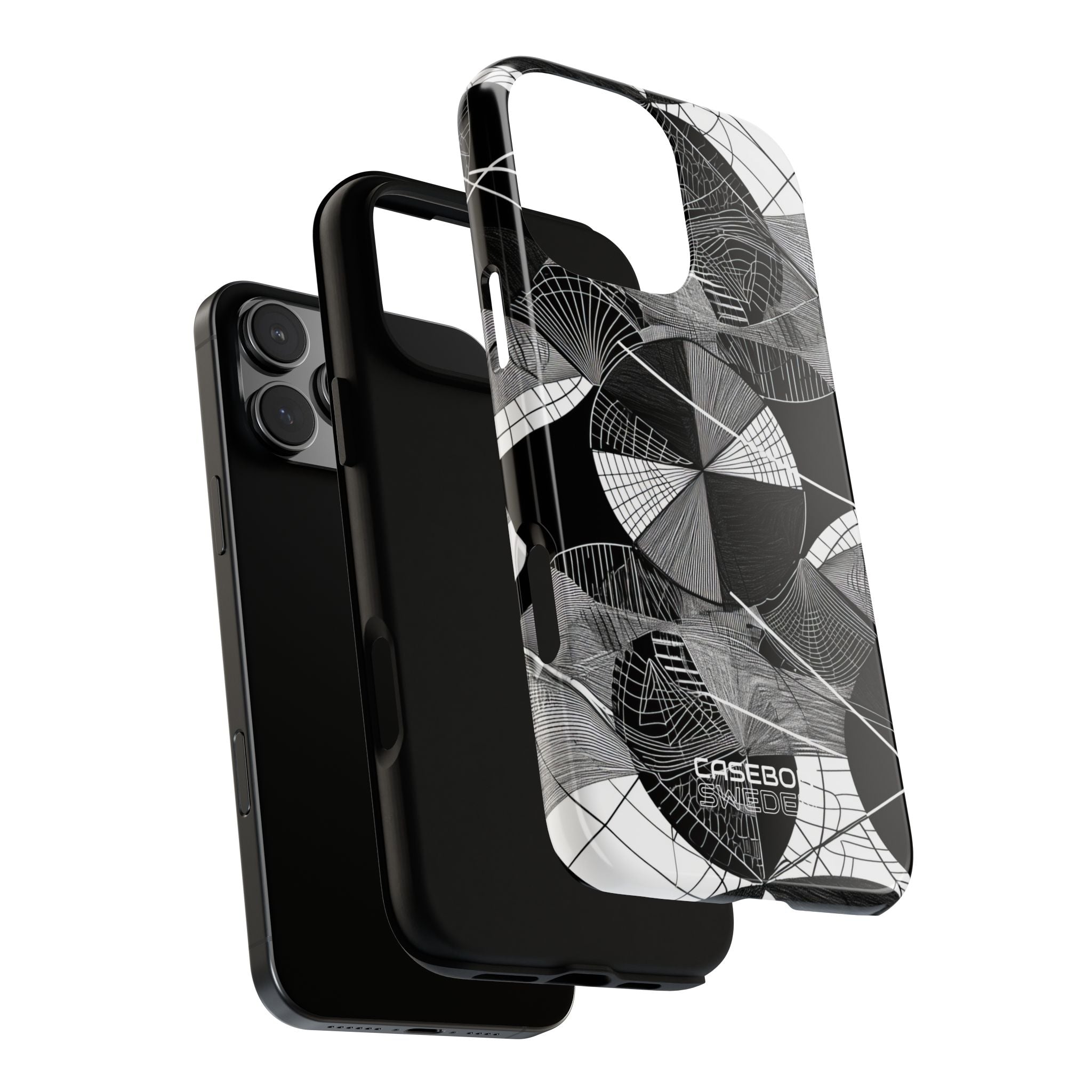 Labirinto a Cerchio Monocromatico iPhone 16 - Tough