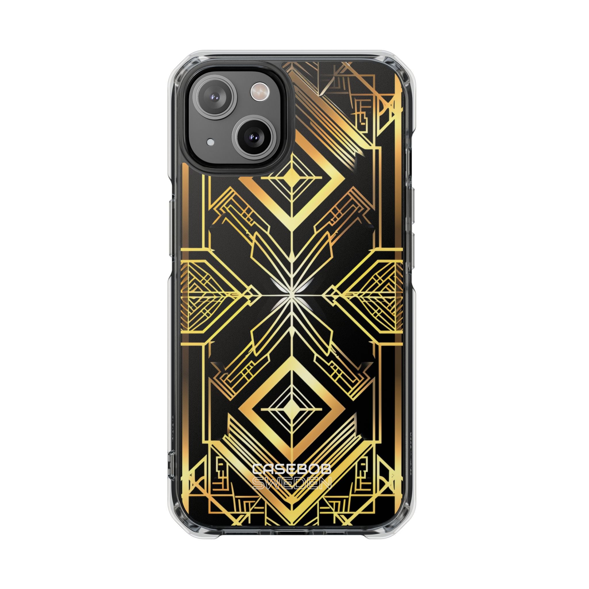 Golden Geometric Symphony iPhone 14 - Impact Clear+