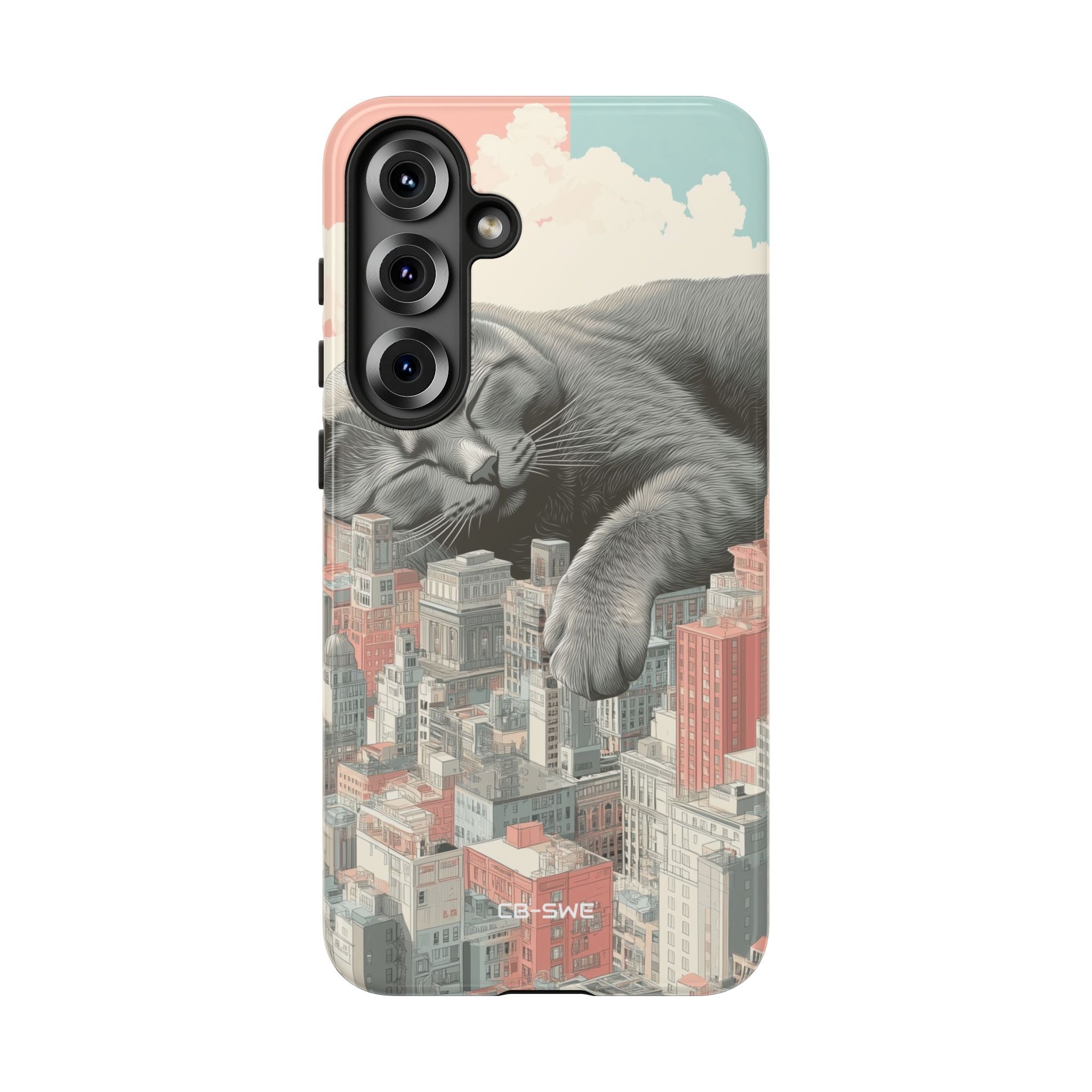 Cat Rests Over City - Samsung Case