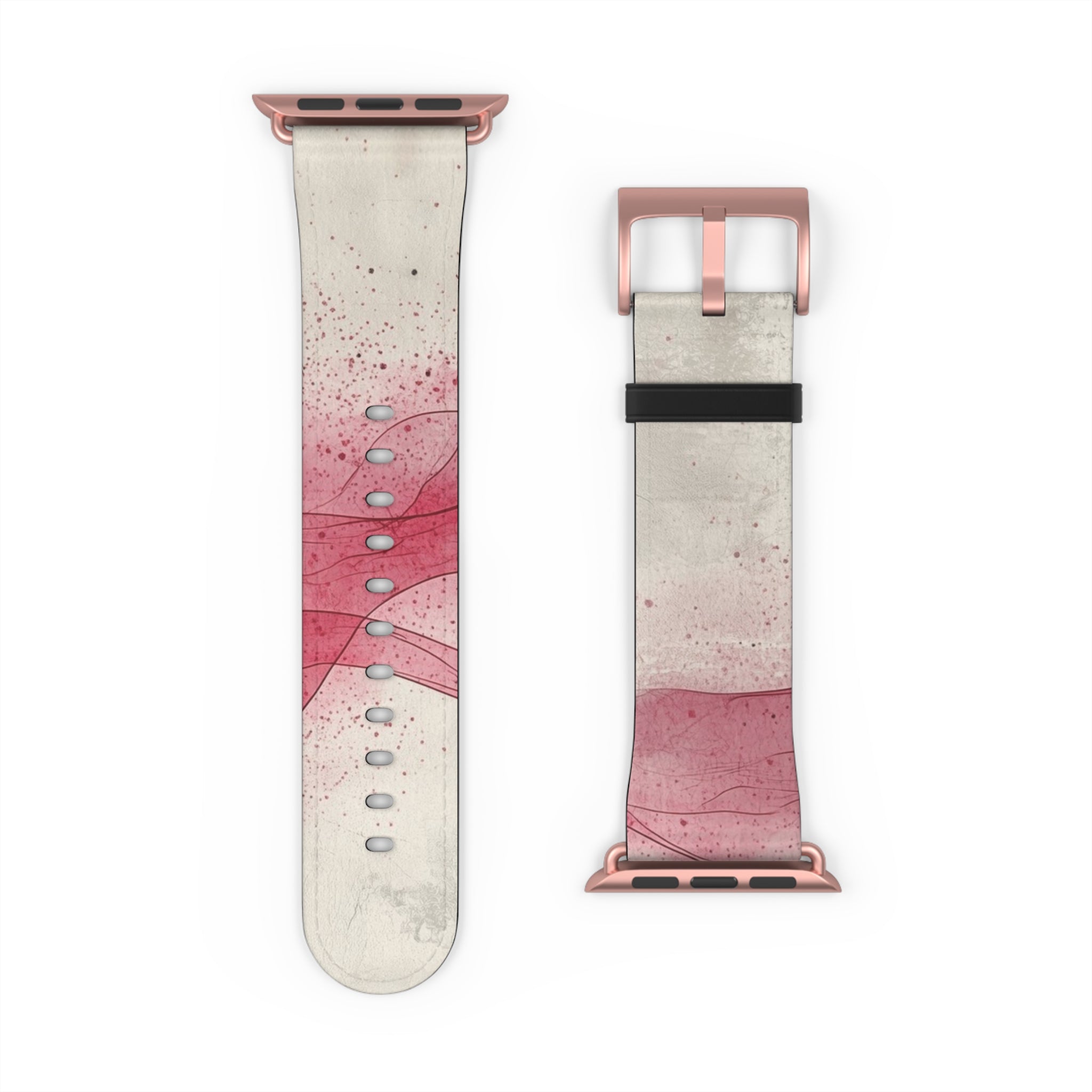 Crimson Ribbon Waves - Watch Band