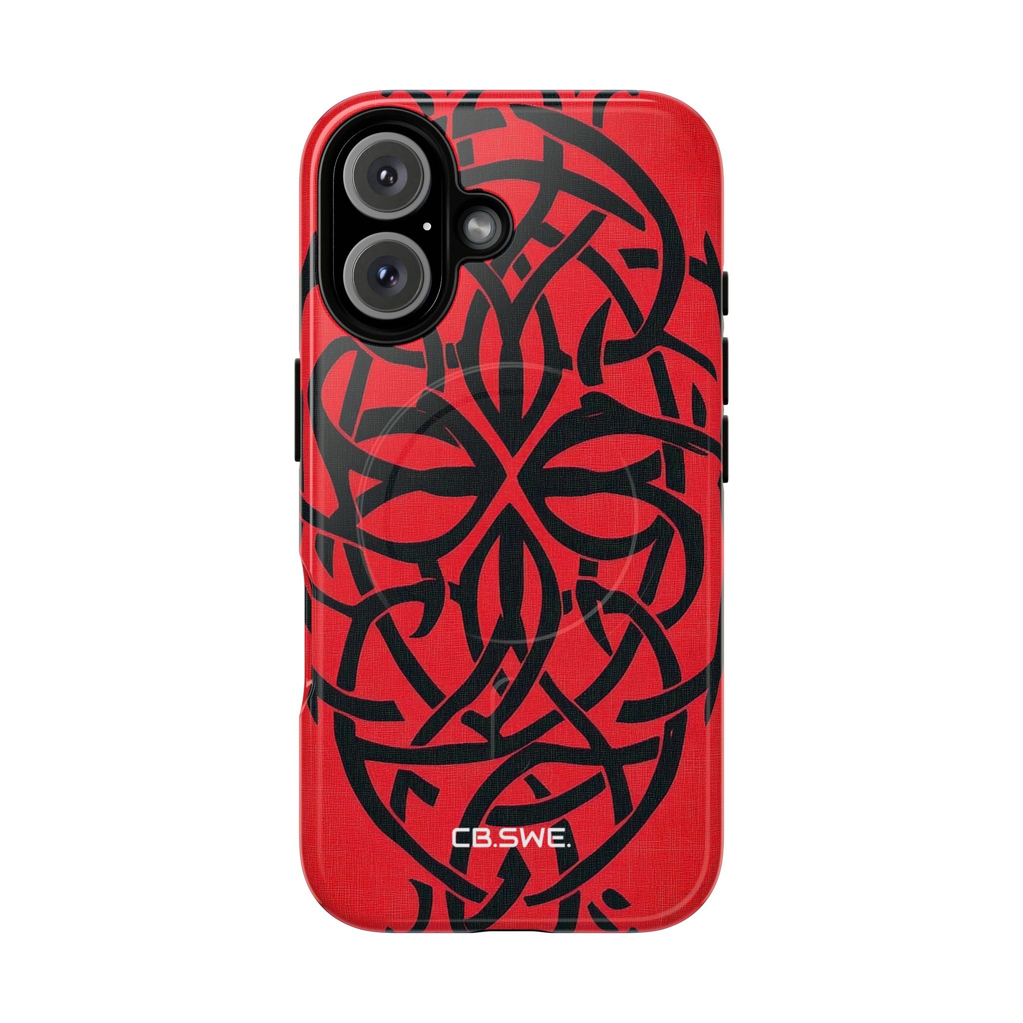 Wunderschöne rote symmetrische keltische Symbole Gothic Standard iPhone 16 - Tough+