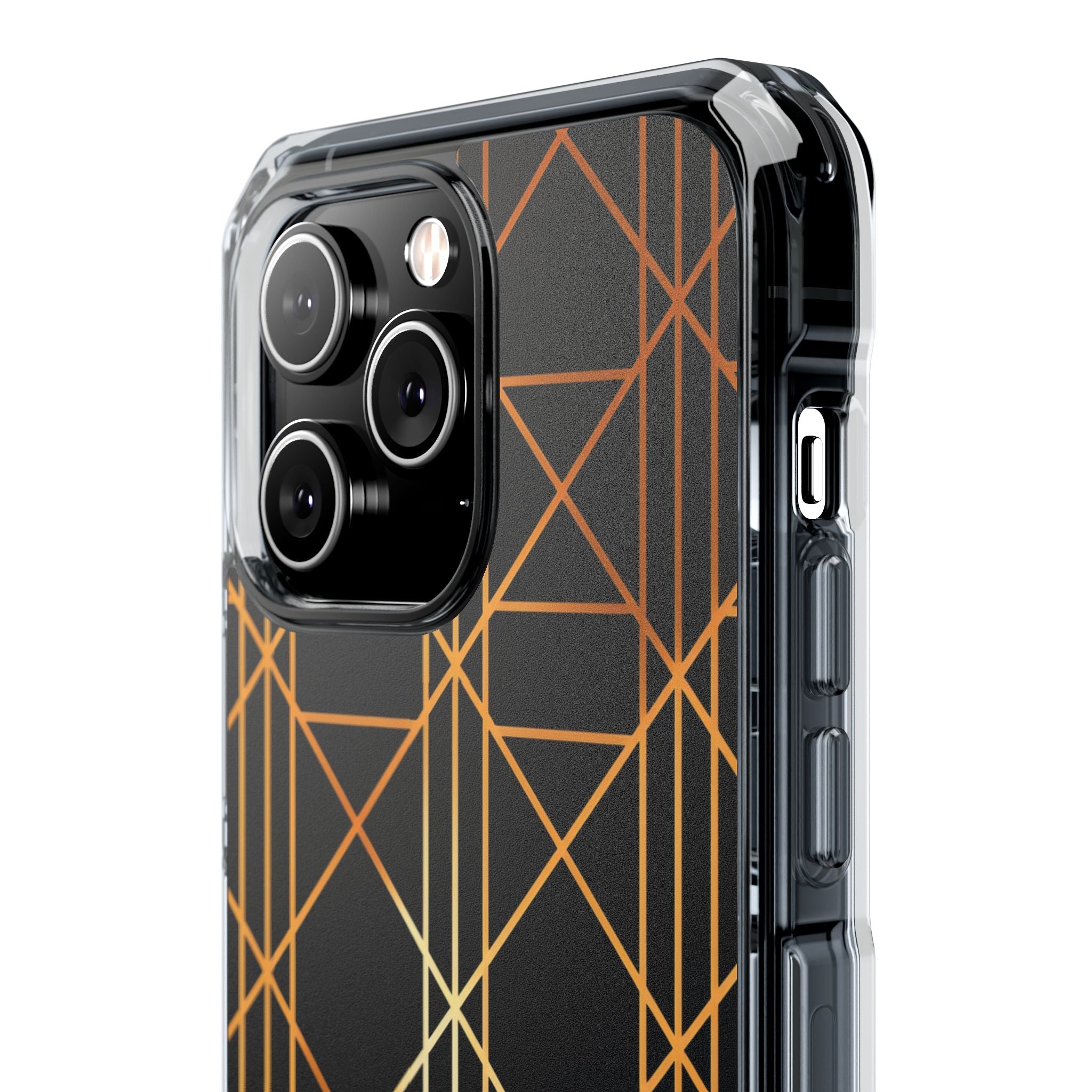 Golden Geometric Elegance iPhone 14 - Impact Clear+