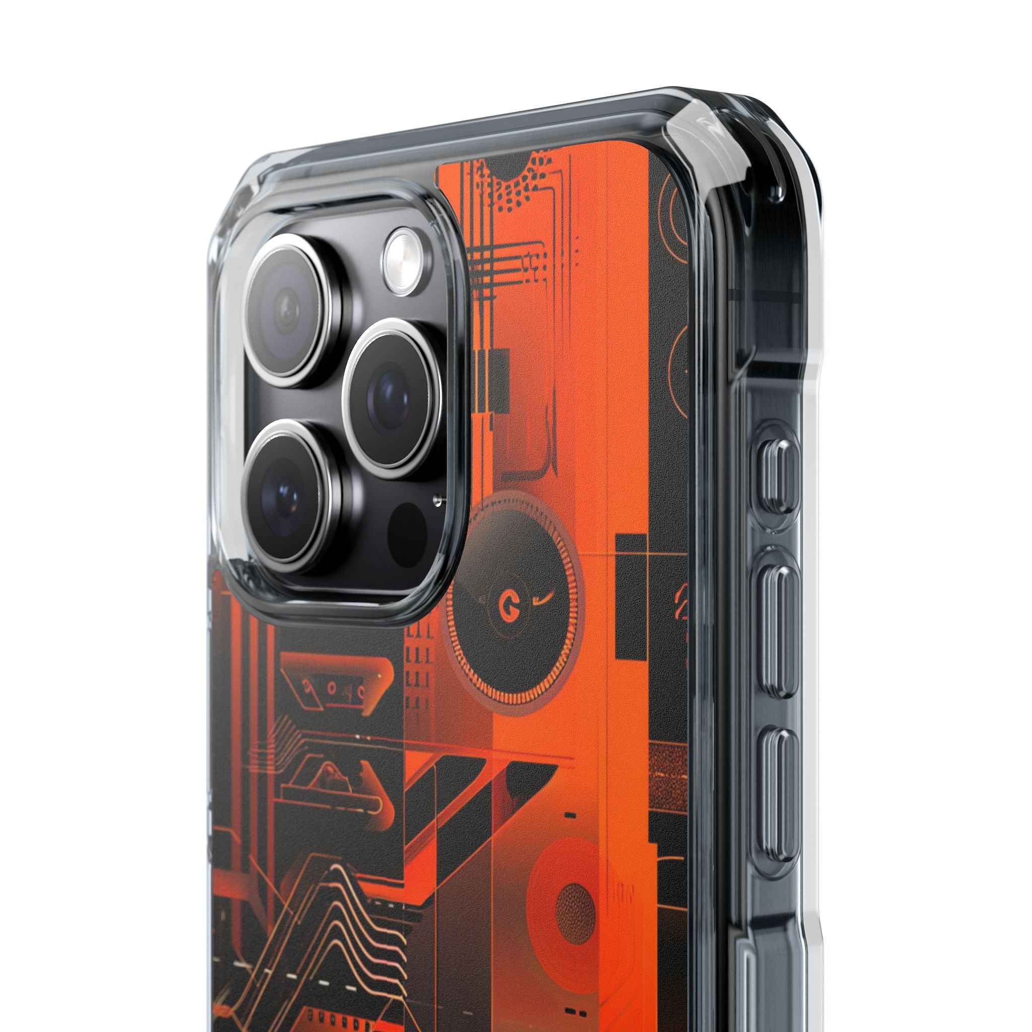 Orange Circuit Dreams iPhone 15 - Impact Clear+