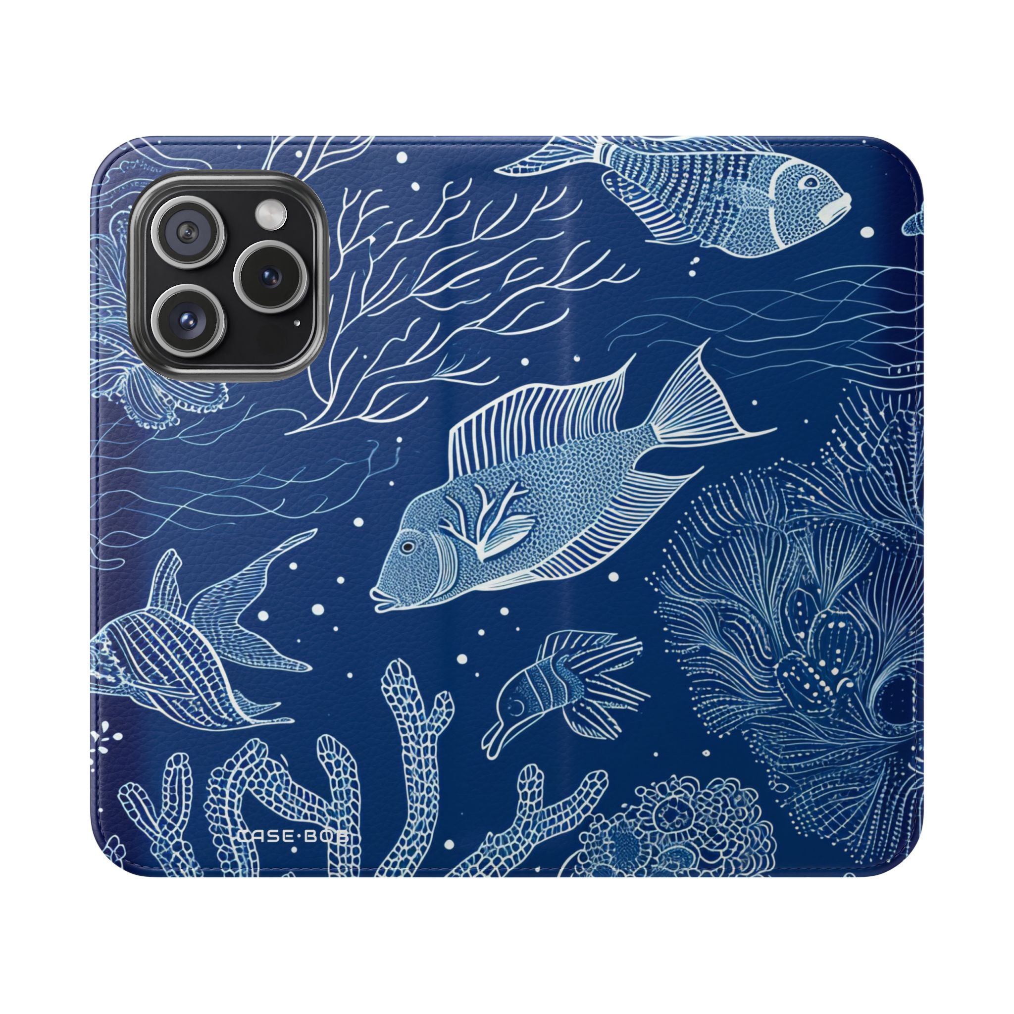Blue Scale Reef - iPhone 15 Pro Case - Wallet