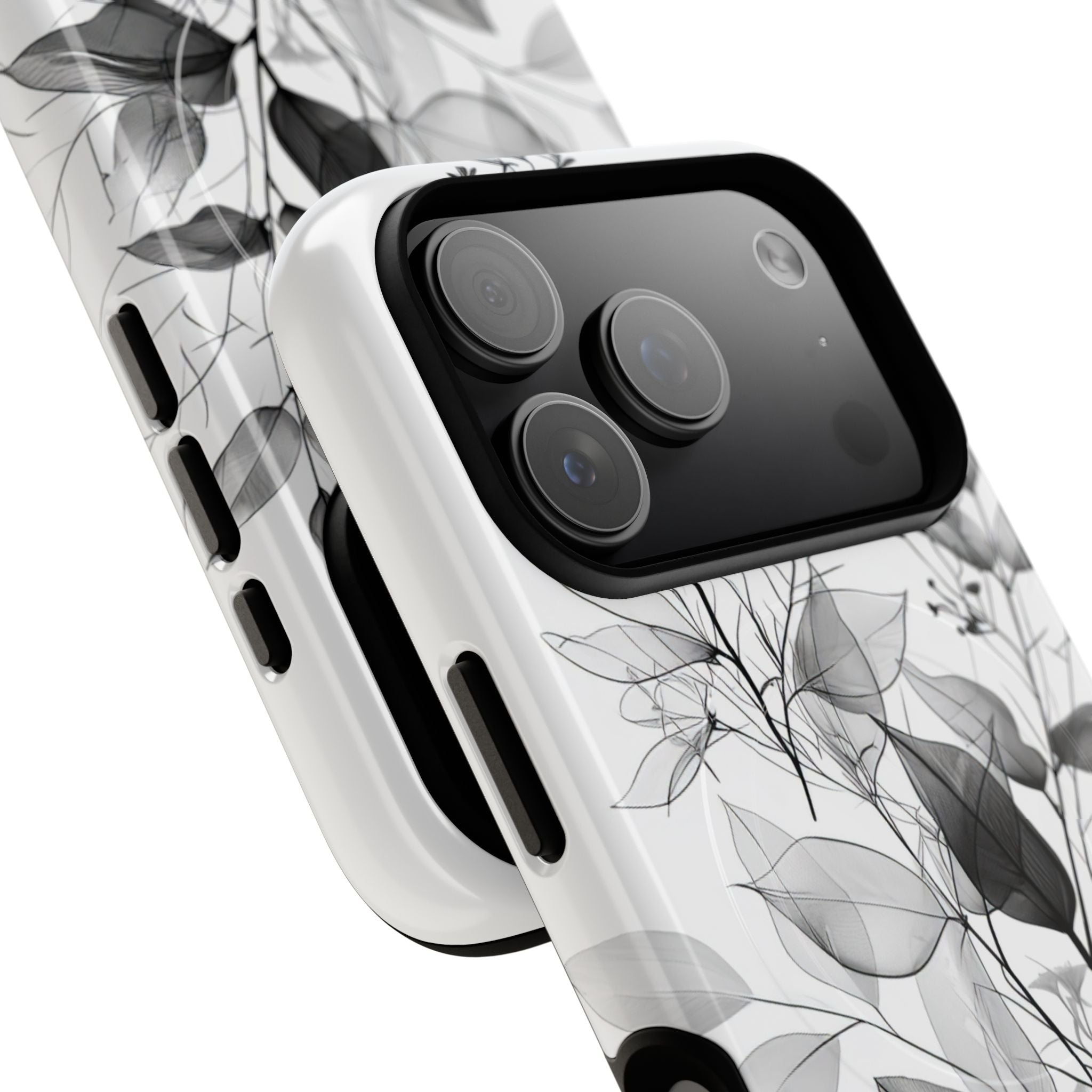 Veined Leaves Gray iPhone 17 Pro Case - Tough+