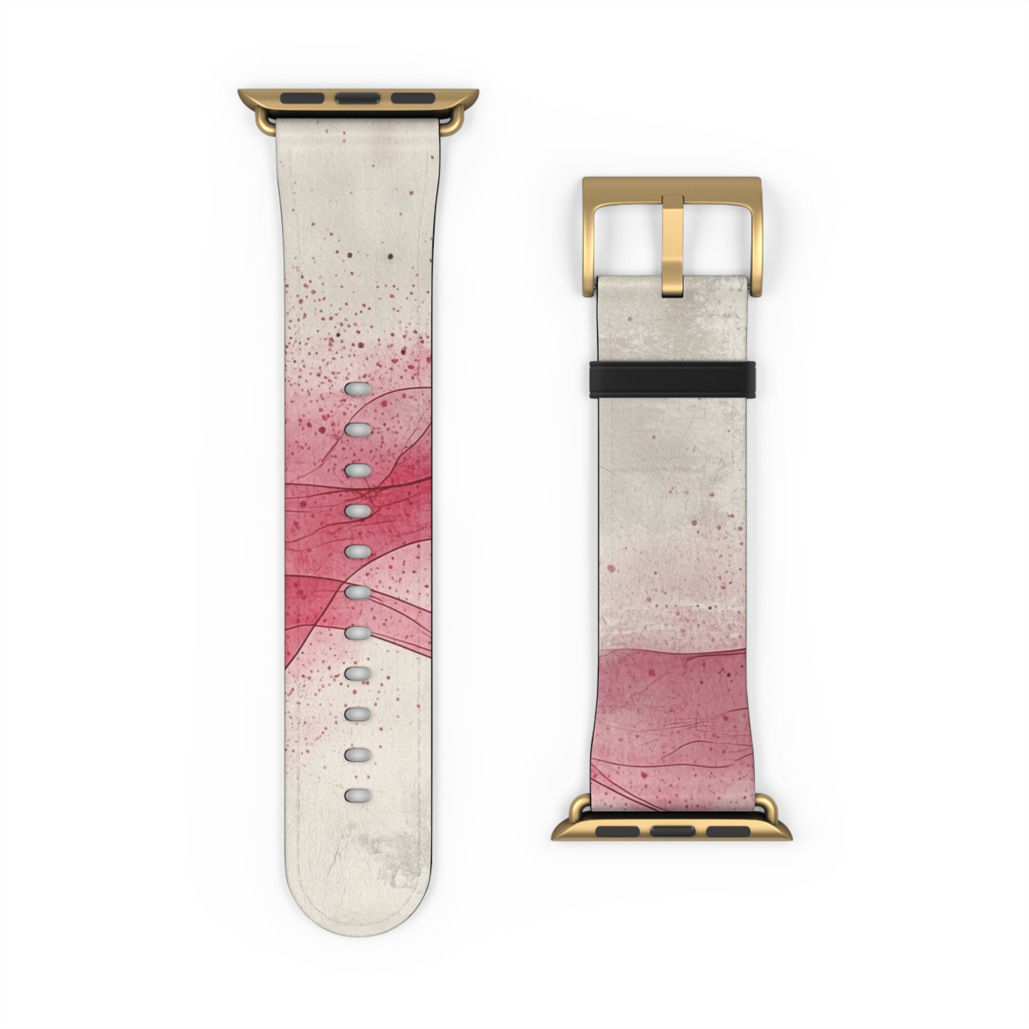 Crimson Ribbon Waves - Watch Band