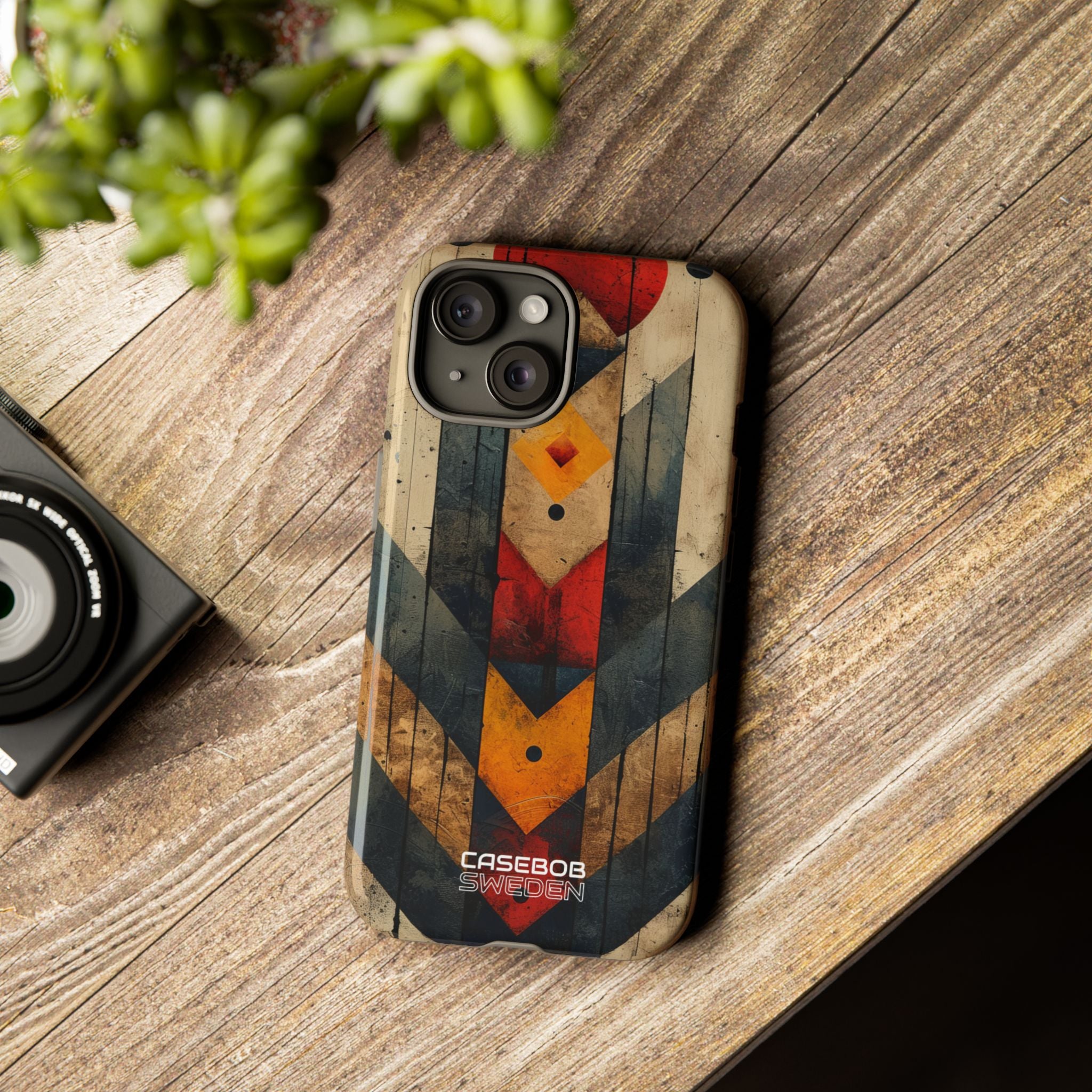 Geometric Fire Rise iPhone 15 - Resistente
