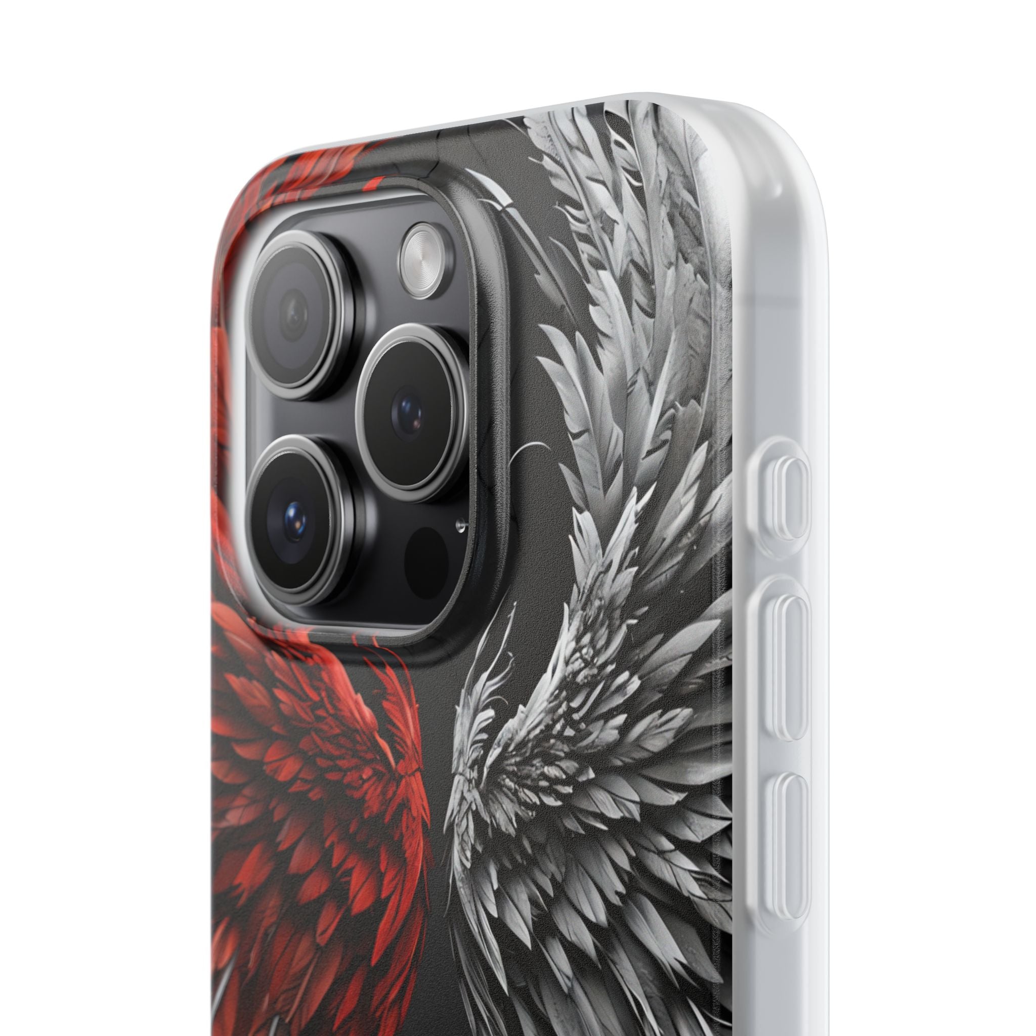 Crimson White Wings iPhone 15 Pro Case - Soft