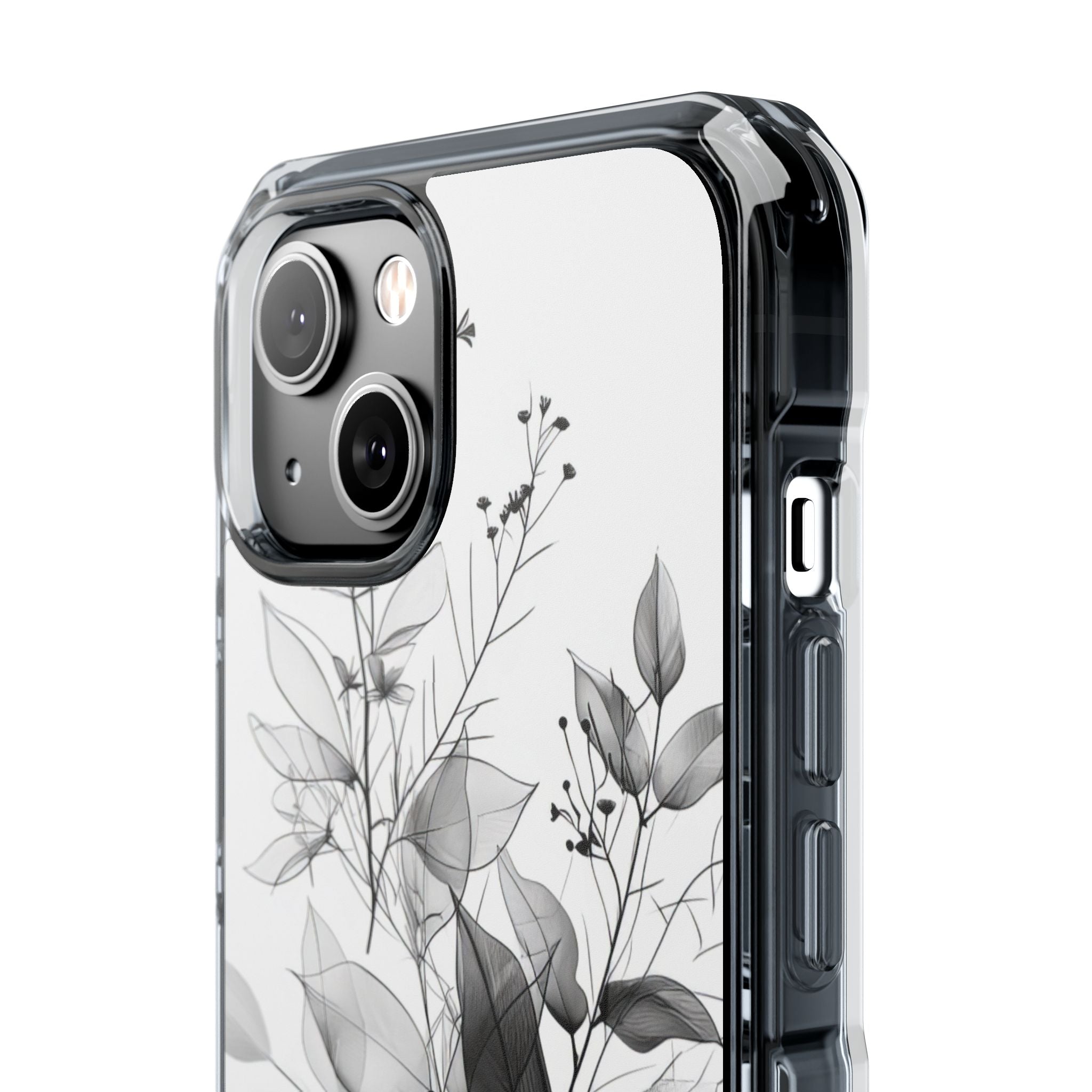 Veined Leaves Gray iPhone 14 Case - Impact