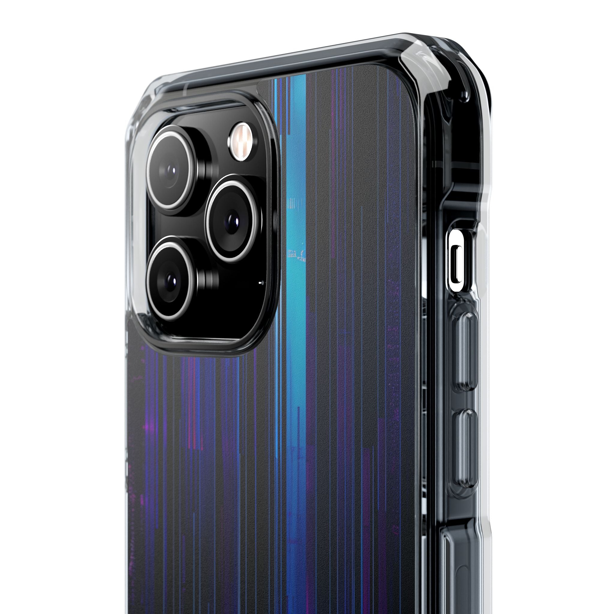 Neon Glitch Stripes iPhone 14 - Impact Clear+