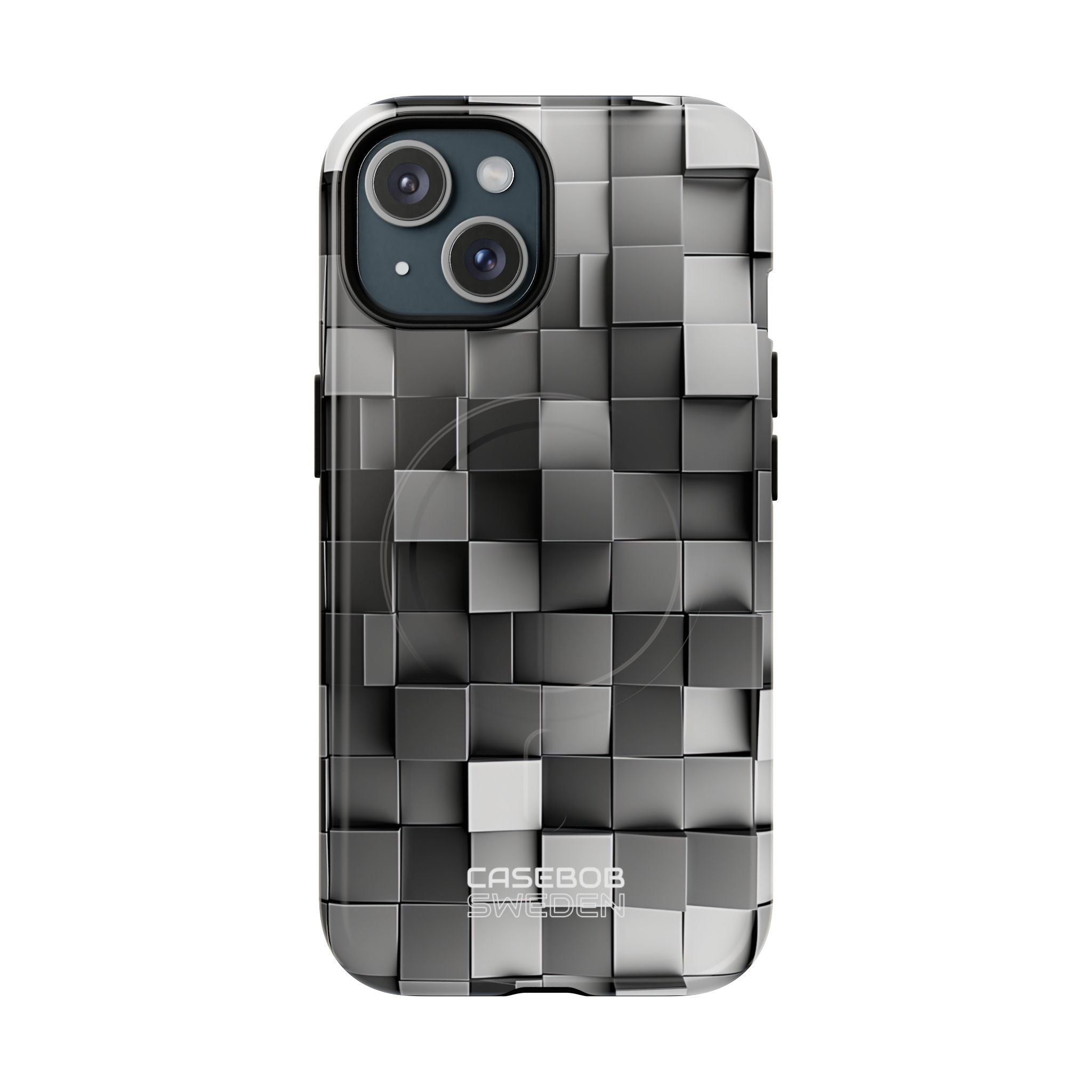 Monochrome Cube Depth iPhone 15 - Tough+