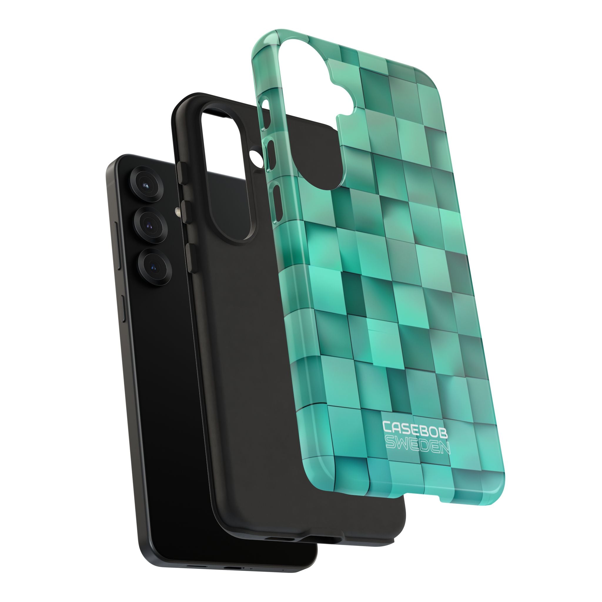 Gevouwen Blauwe Vierkanten Samsung S25 - Tough
