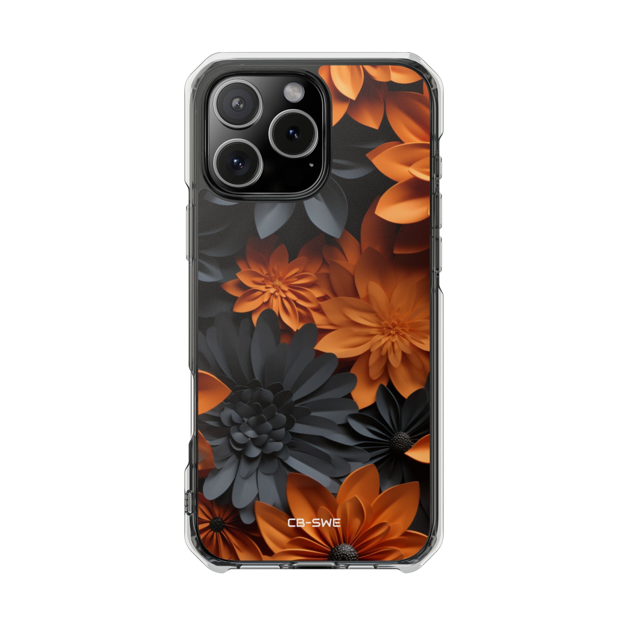 Graphical Orange Florals iPhone Case - Impact