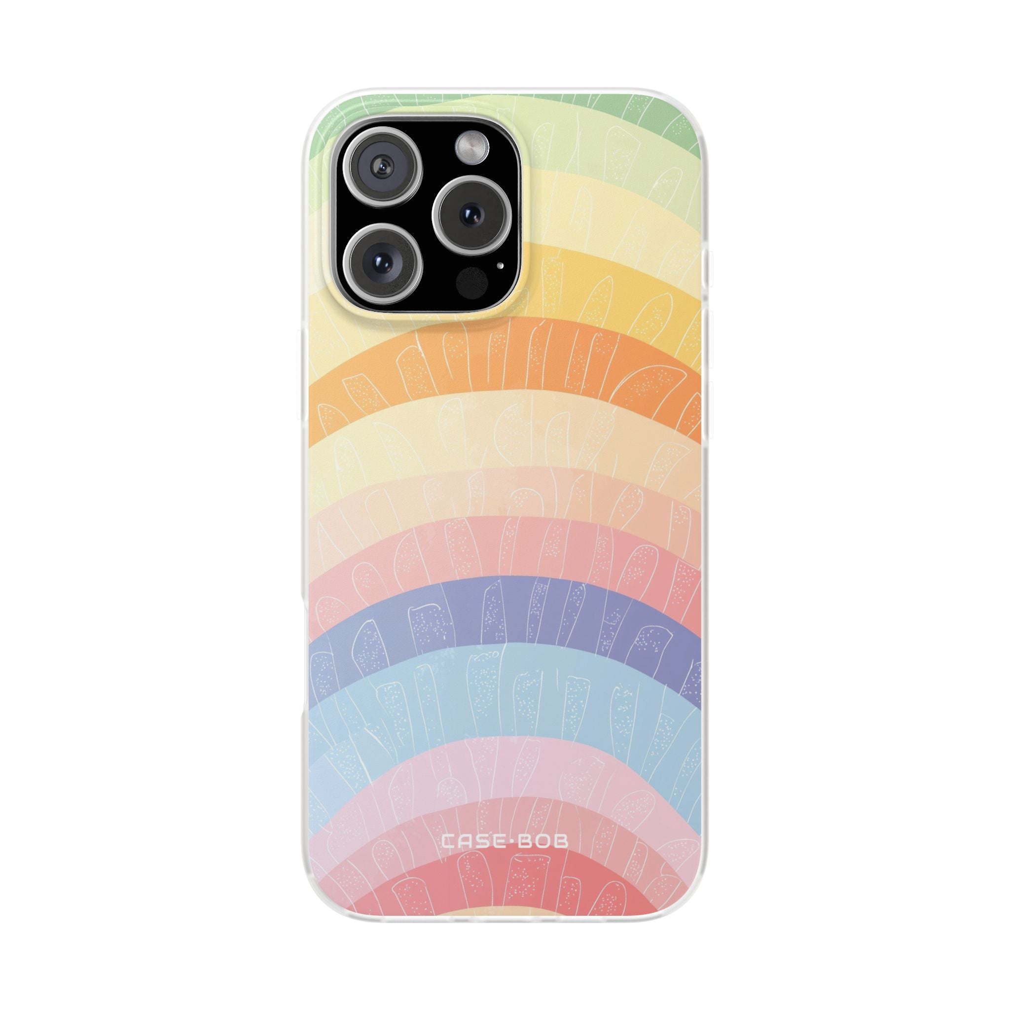 Pastel Rainbow Bands iPhone 16 Pro Max Case - Soft