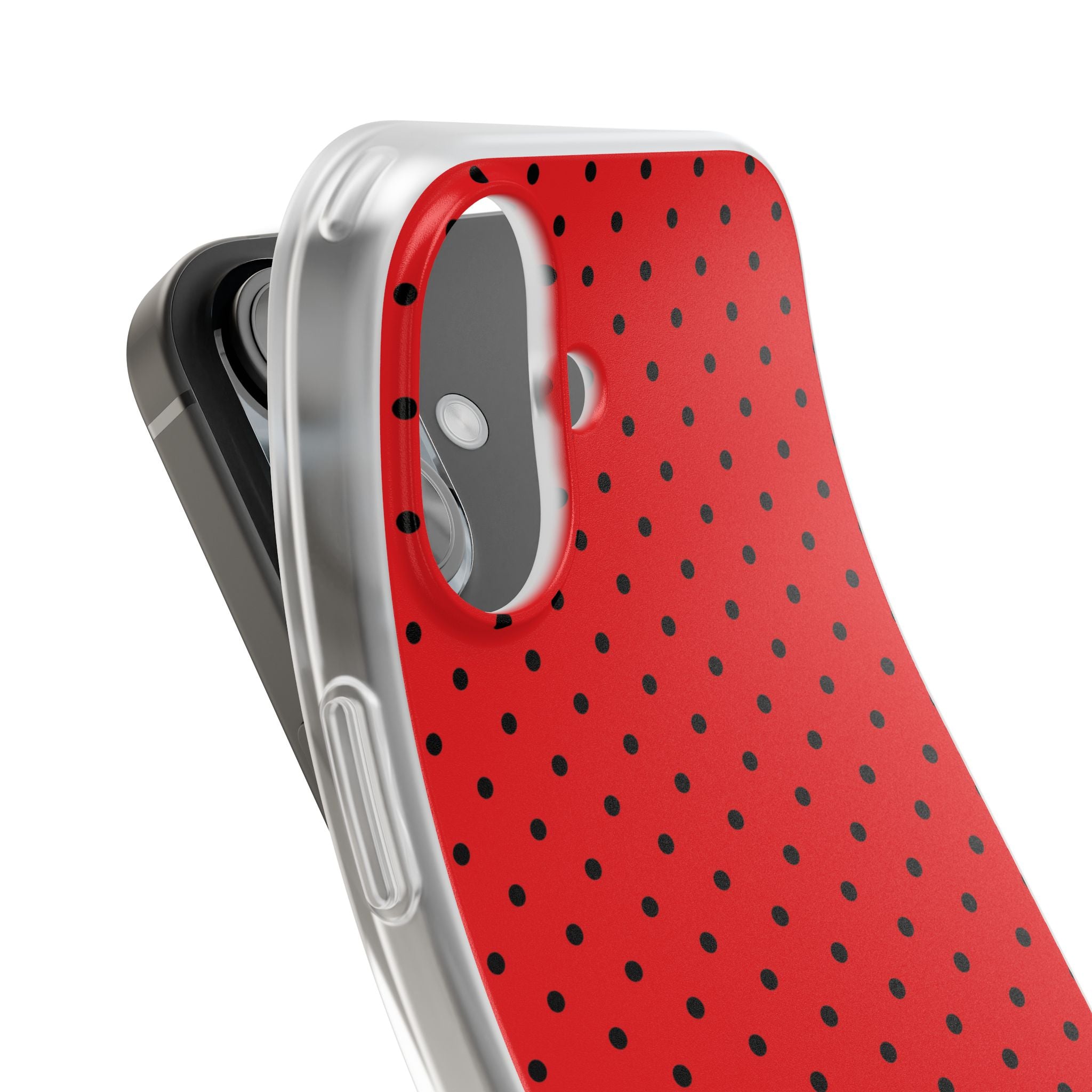 Crimson Dot Matrix iPhone 16 Case - Soft
