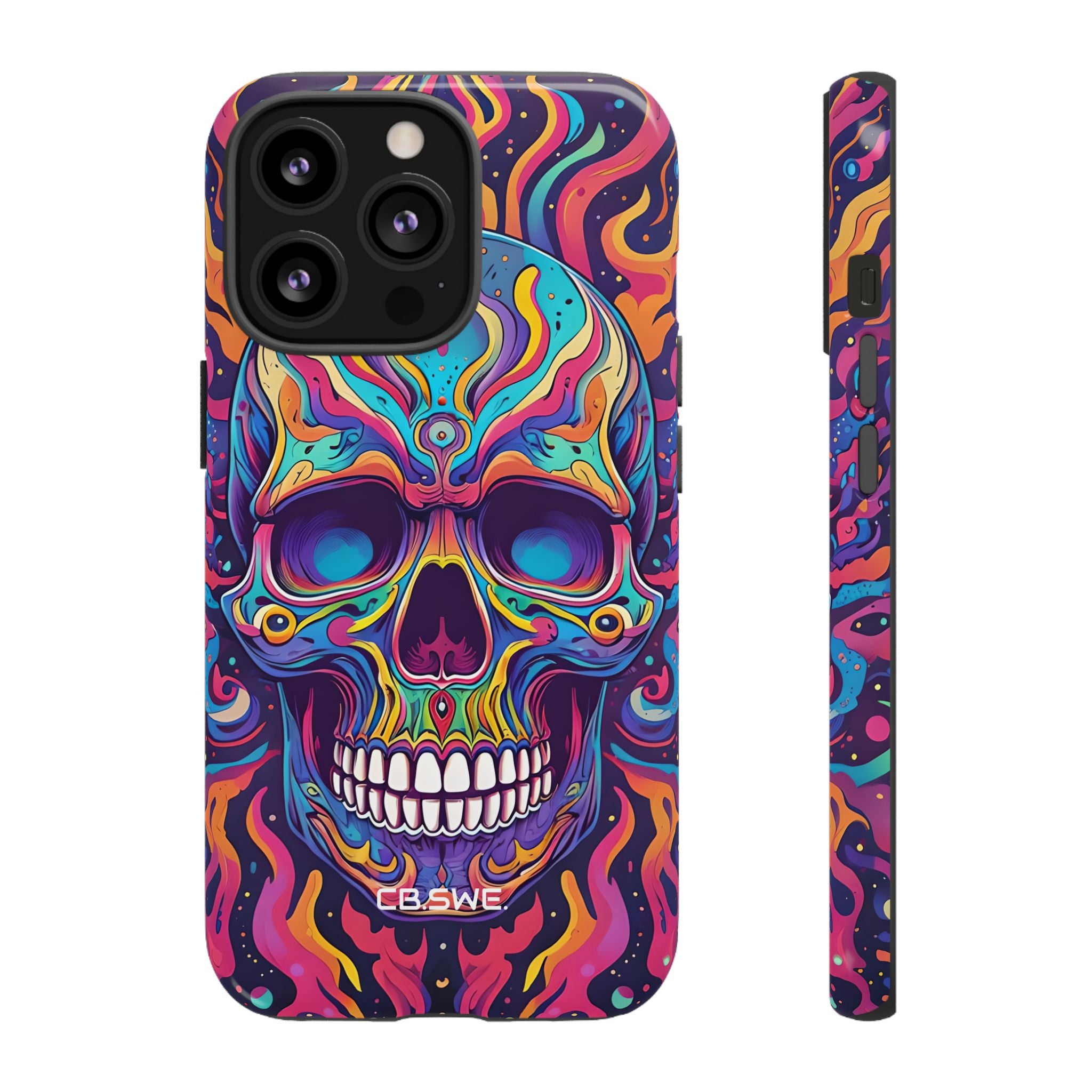 Psychedelic Skull Vivid Colorful iPhone 13 - Tough