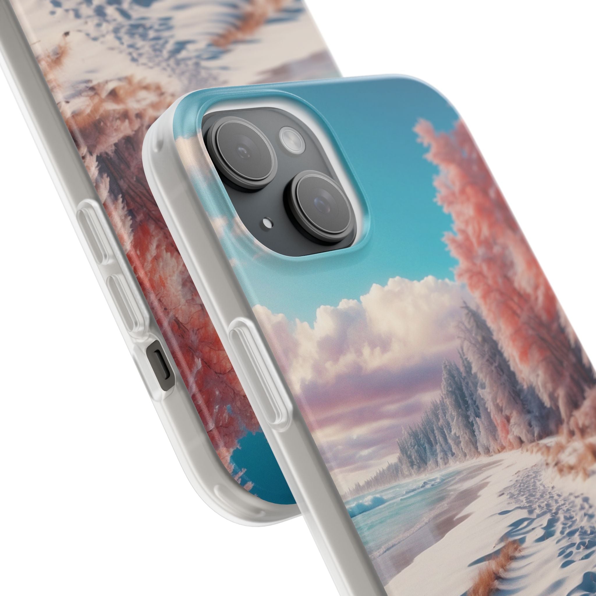 Snowy Footprints iPhone 15 Plus Case - Soft