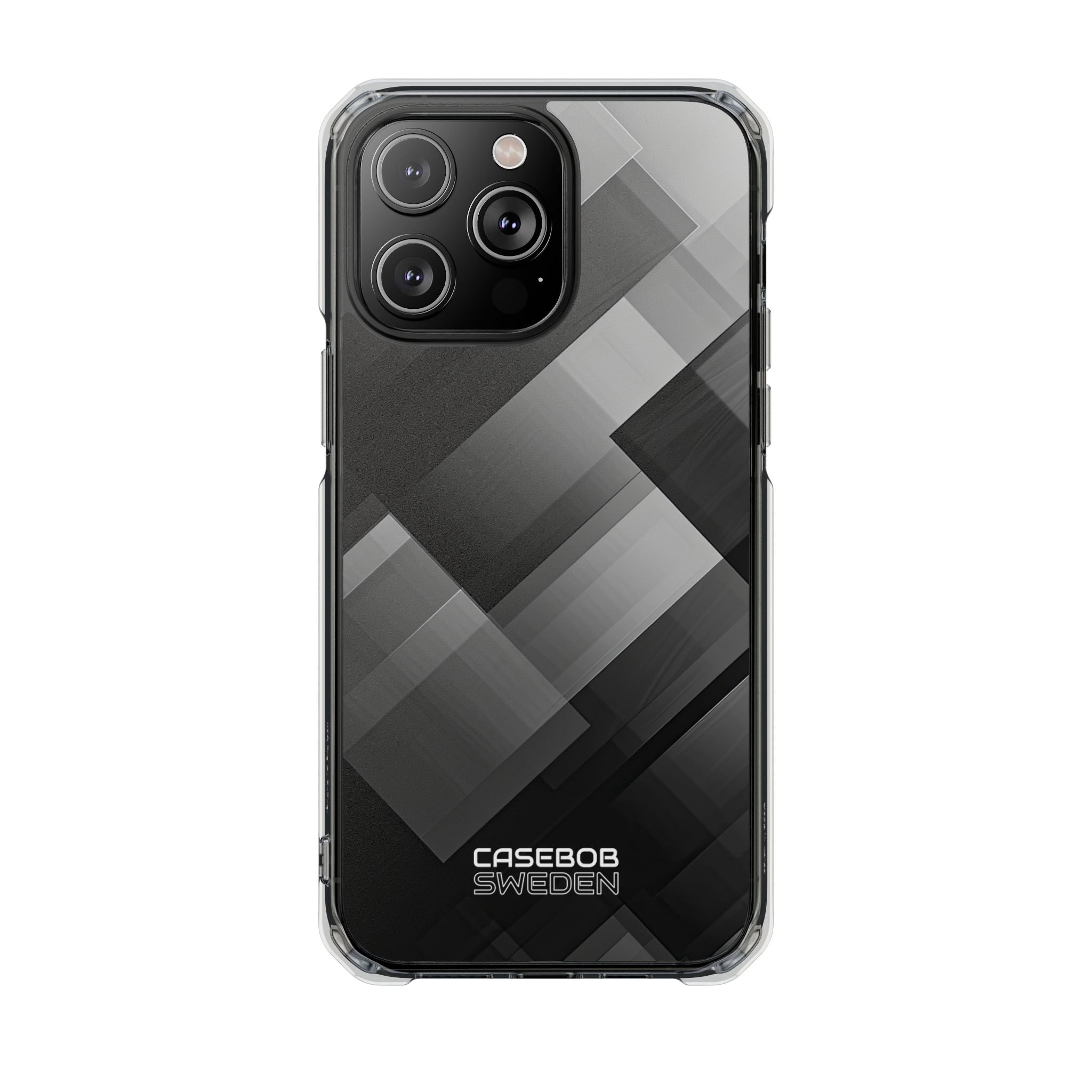 Grayscale Geometric Layers iPhone 14 - Impact Clear+