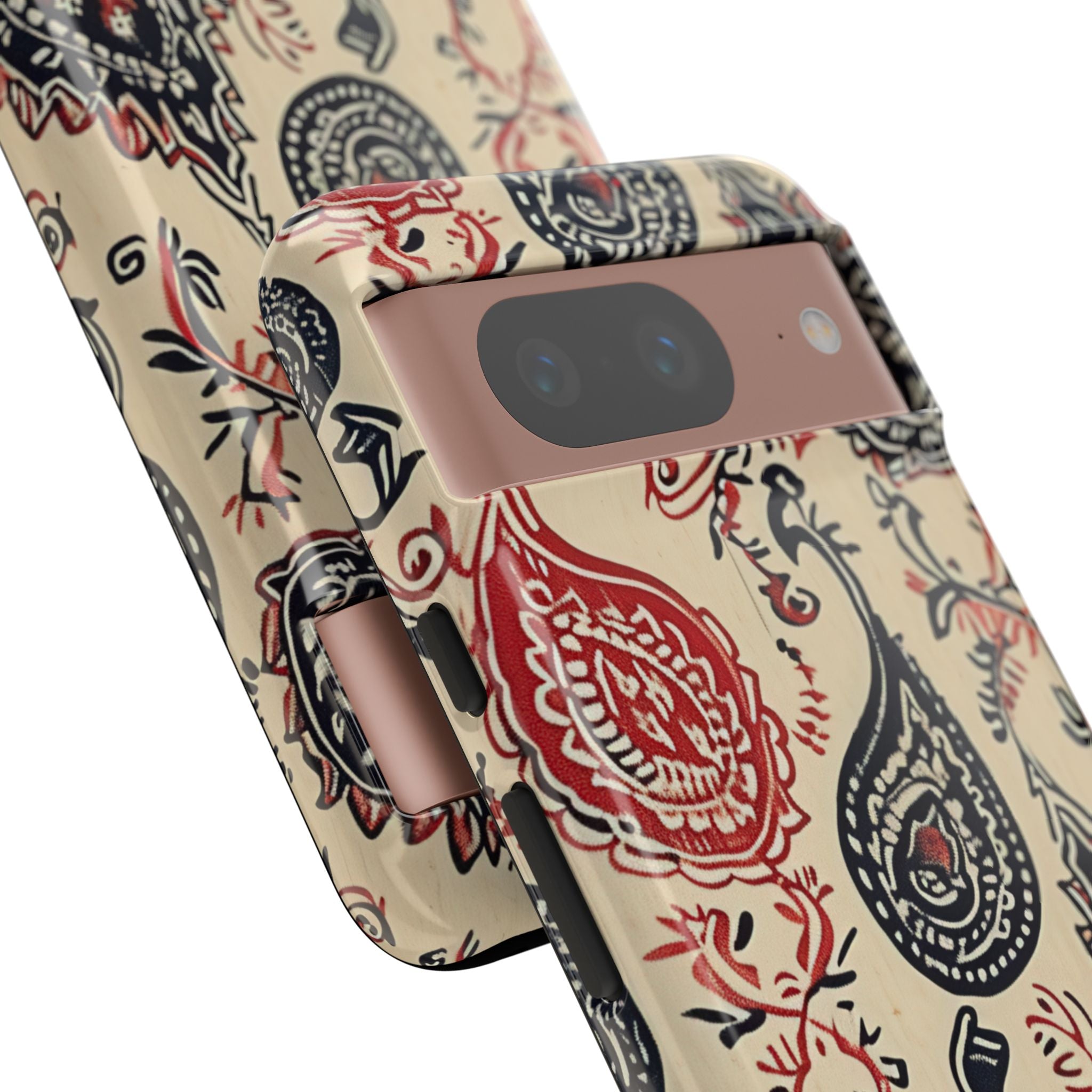 Navy Paisley Swirl Google Pixel 8 - Resistente