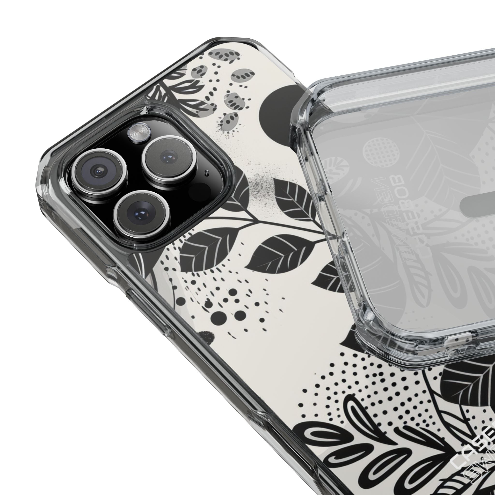 Monochrome Leaf Rhythm iPhone 16 - Impact Clear+