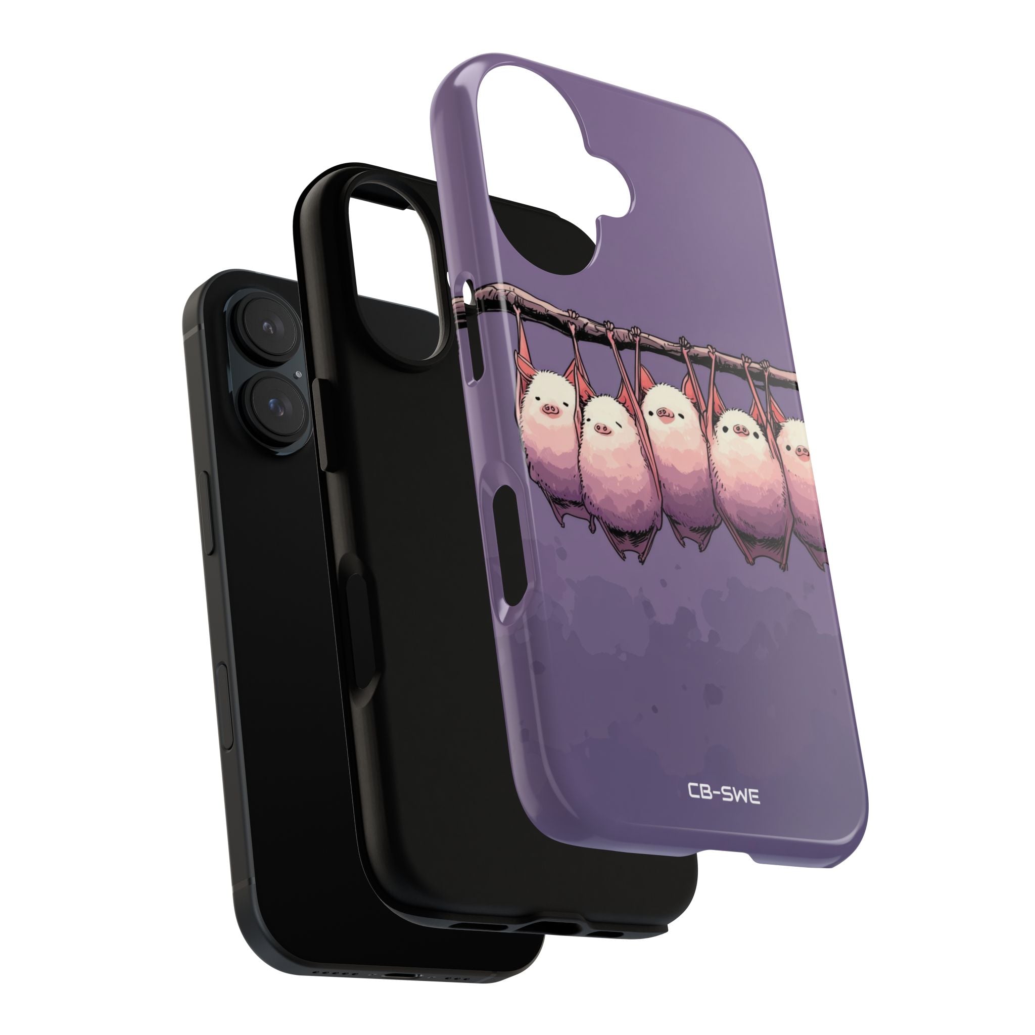 Bats Hang Playfully - iPhone Case