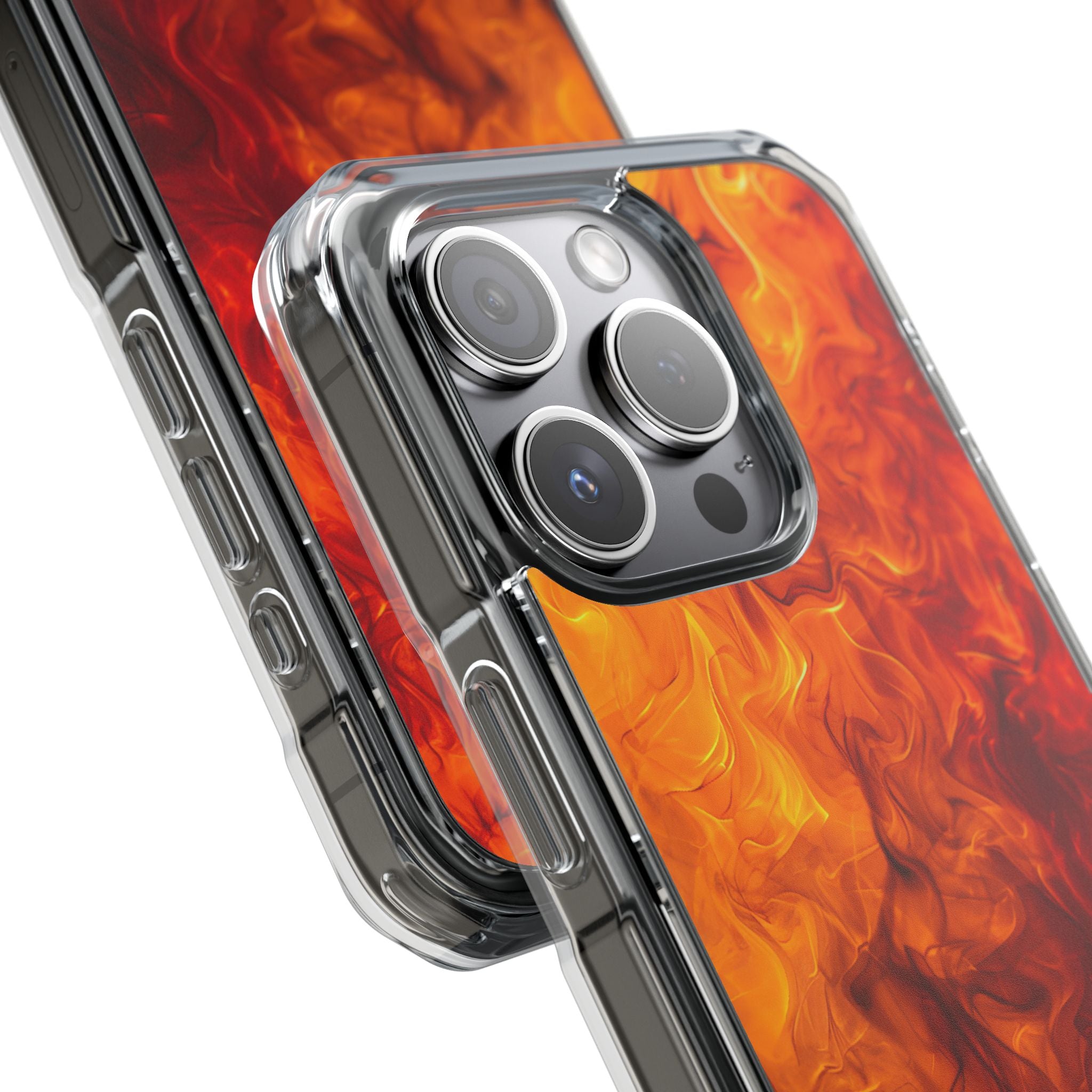 Flaming Energy Swirl iPhone 15 - Impact Clear+