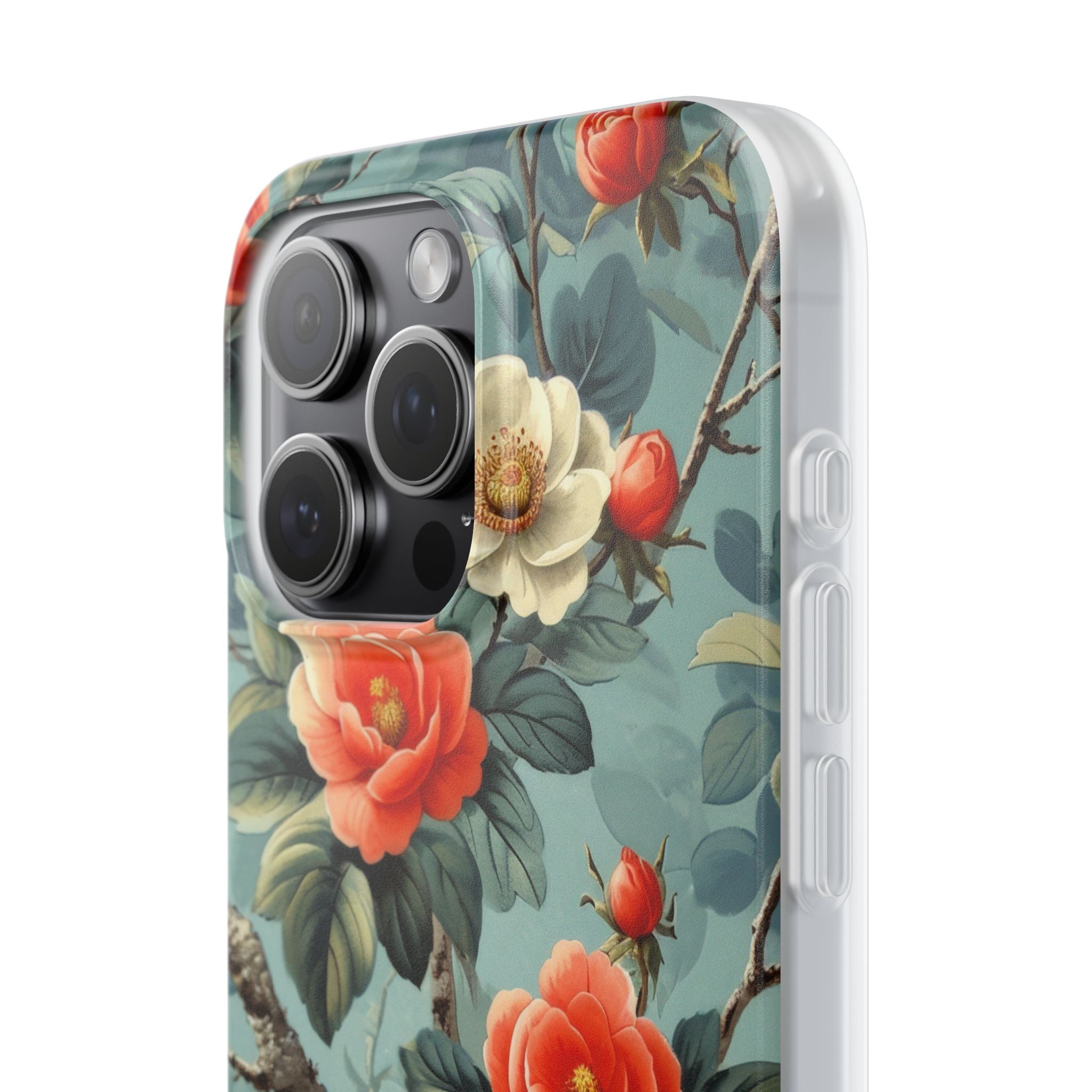 Coral Bloom iPhone 15 Pro Max Case - Soft