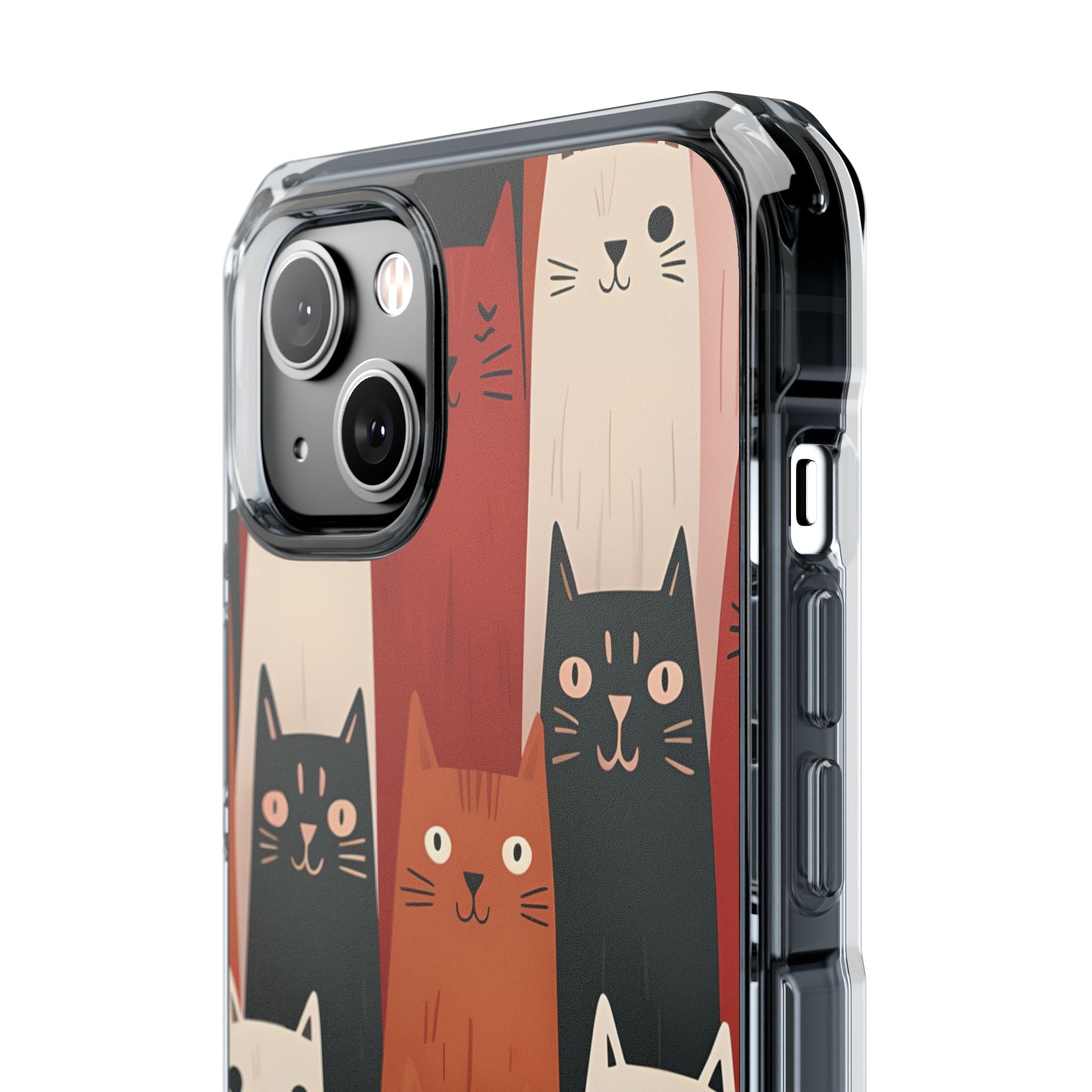 Elongated Cats Black iPhone 14 Plus Case - Impact