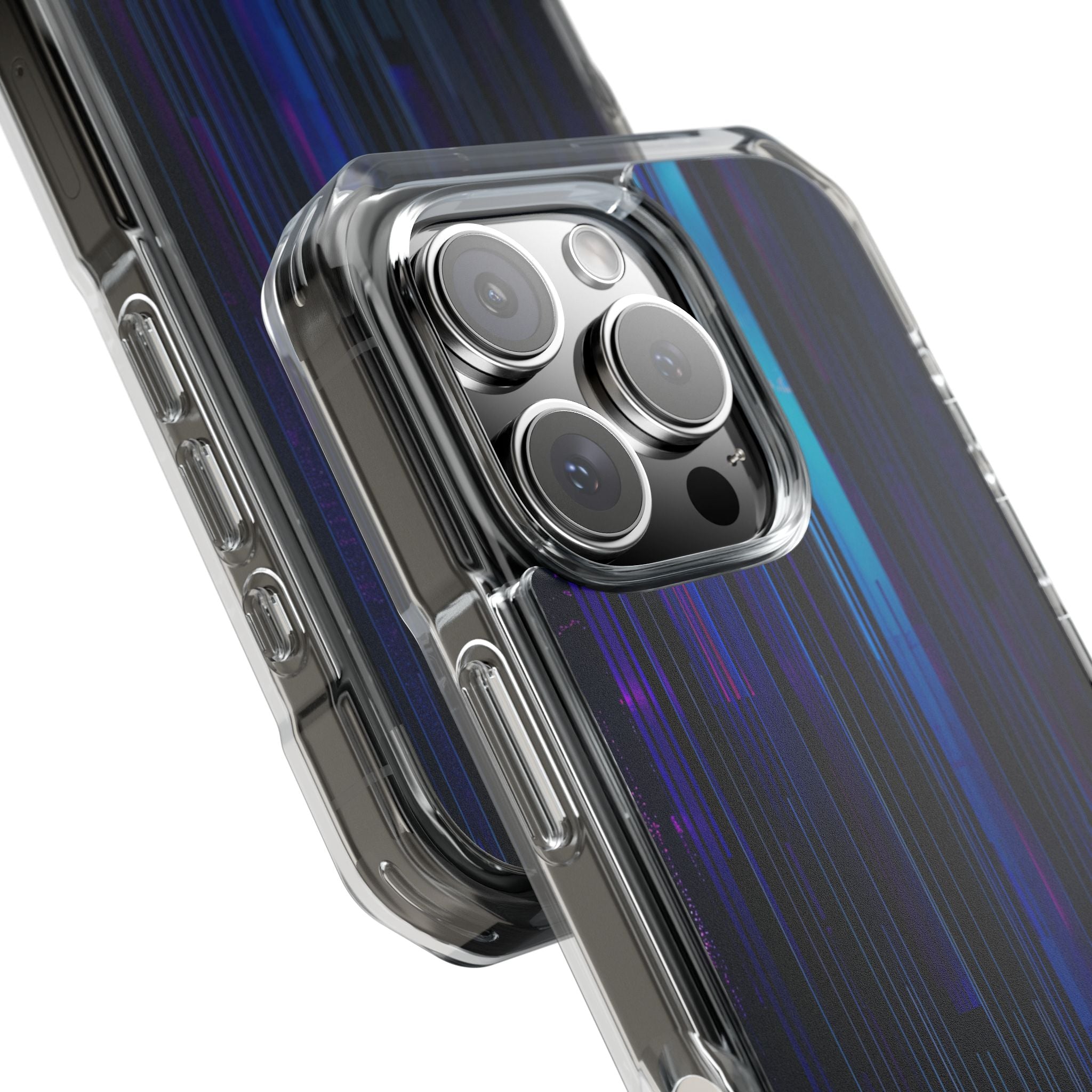 Neon Glitch Stripes iPhone 16 - Impact Clear+