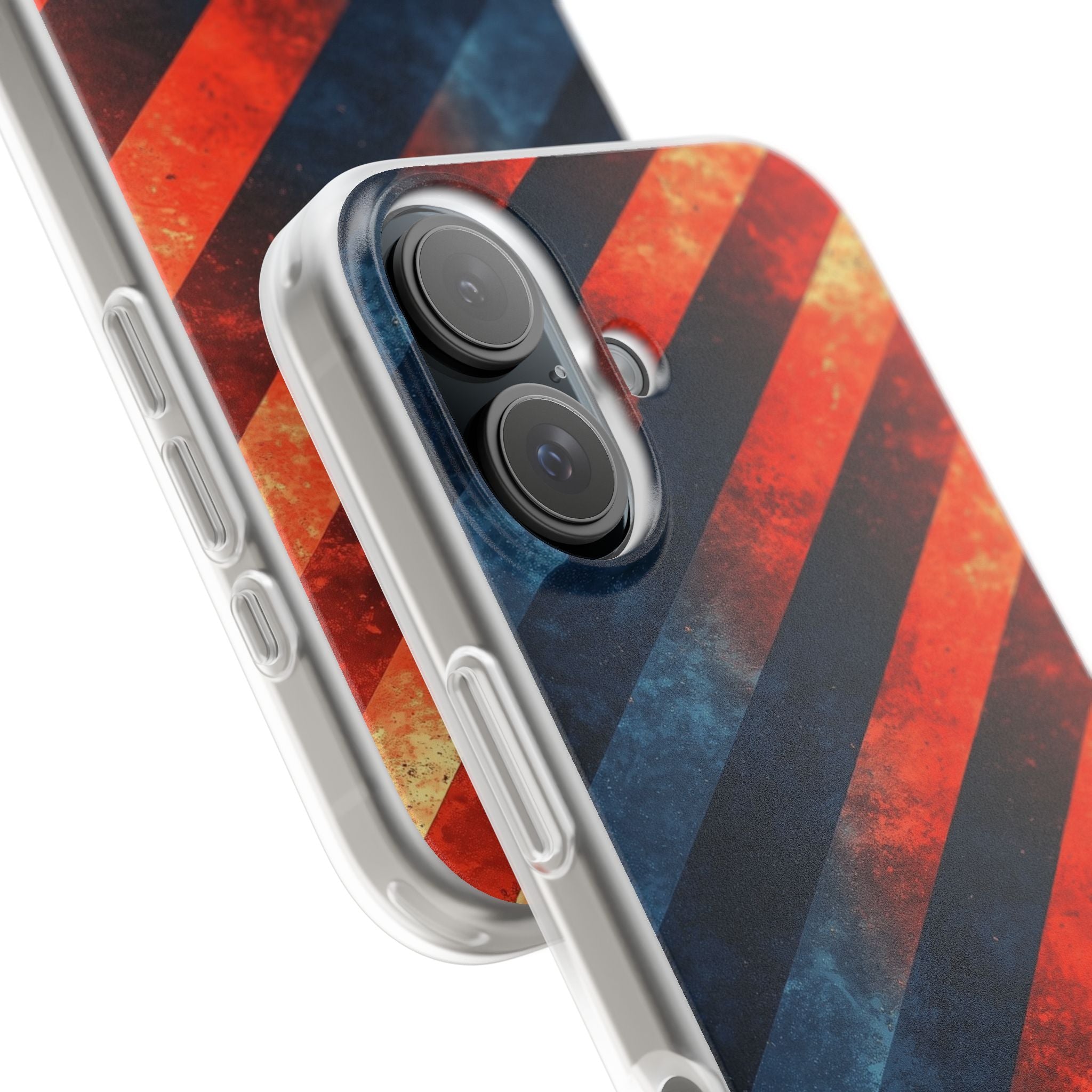 Diagonal Stripes Blaze iPhone 16 Case - Soft