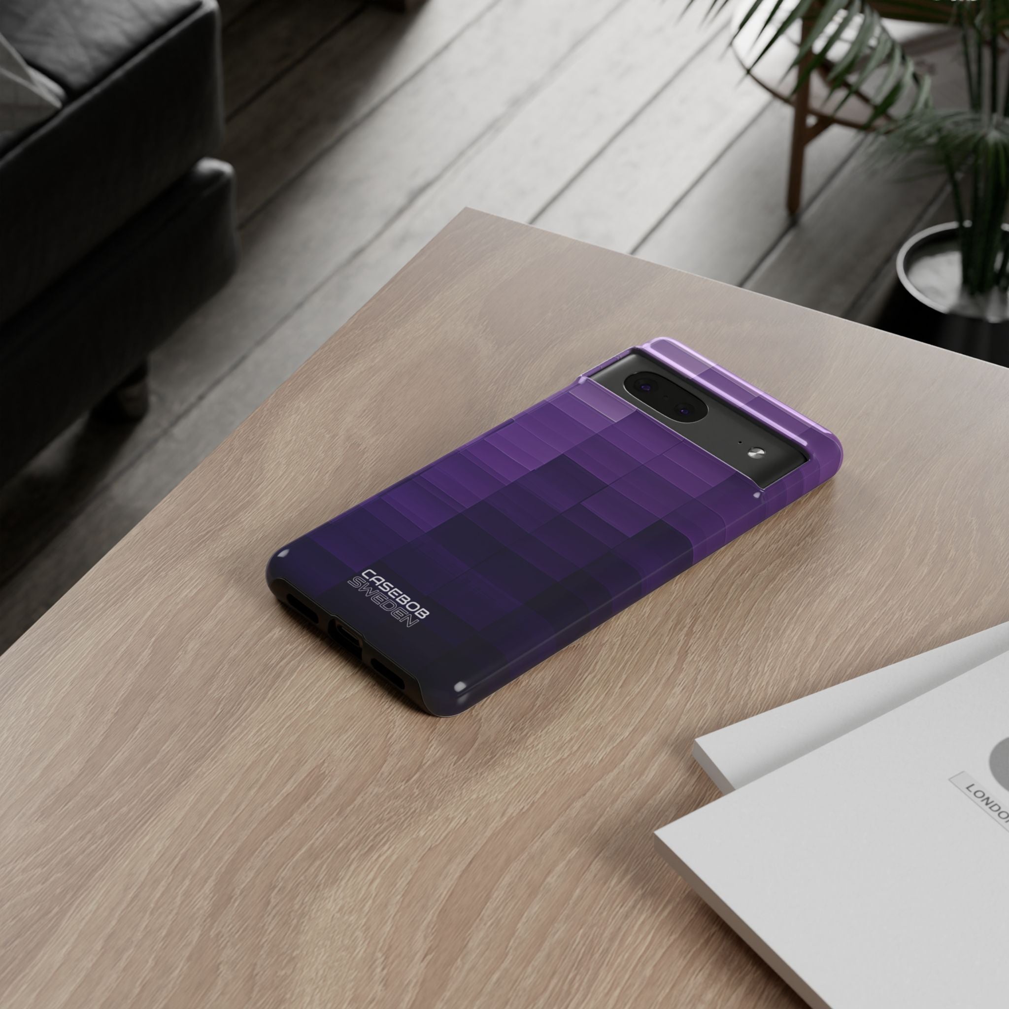 Purple Horizon Grid Google Pixel 7 - Tough