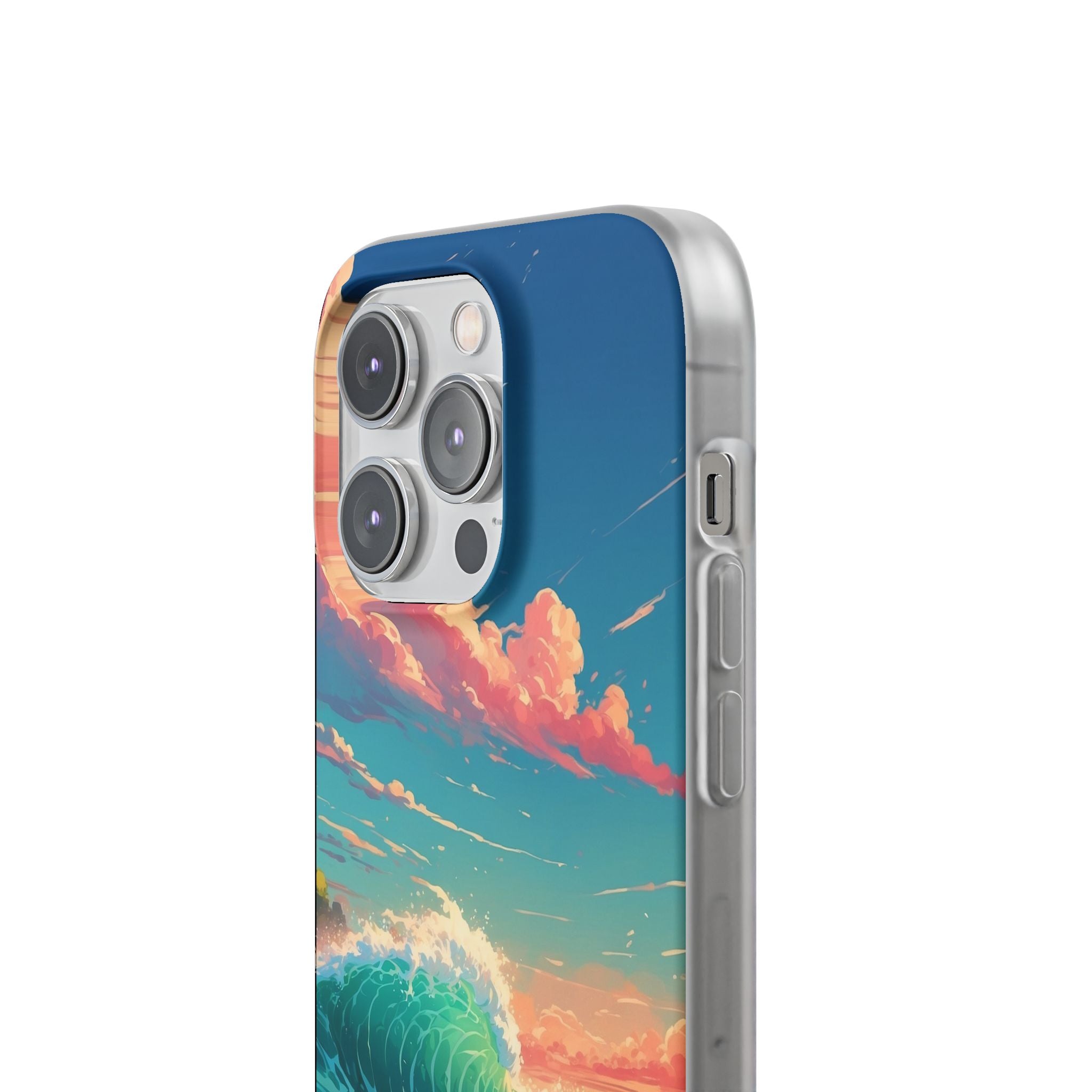 Turquoise Curl iPhone 14 Pro Case - Soft