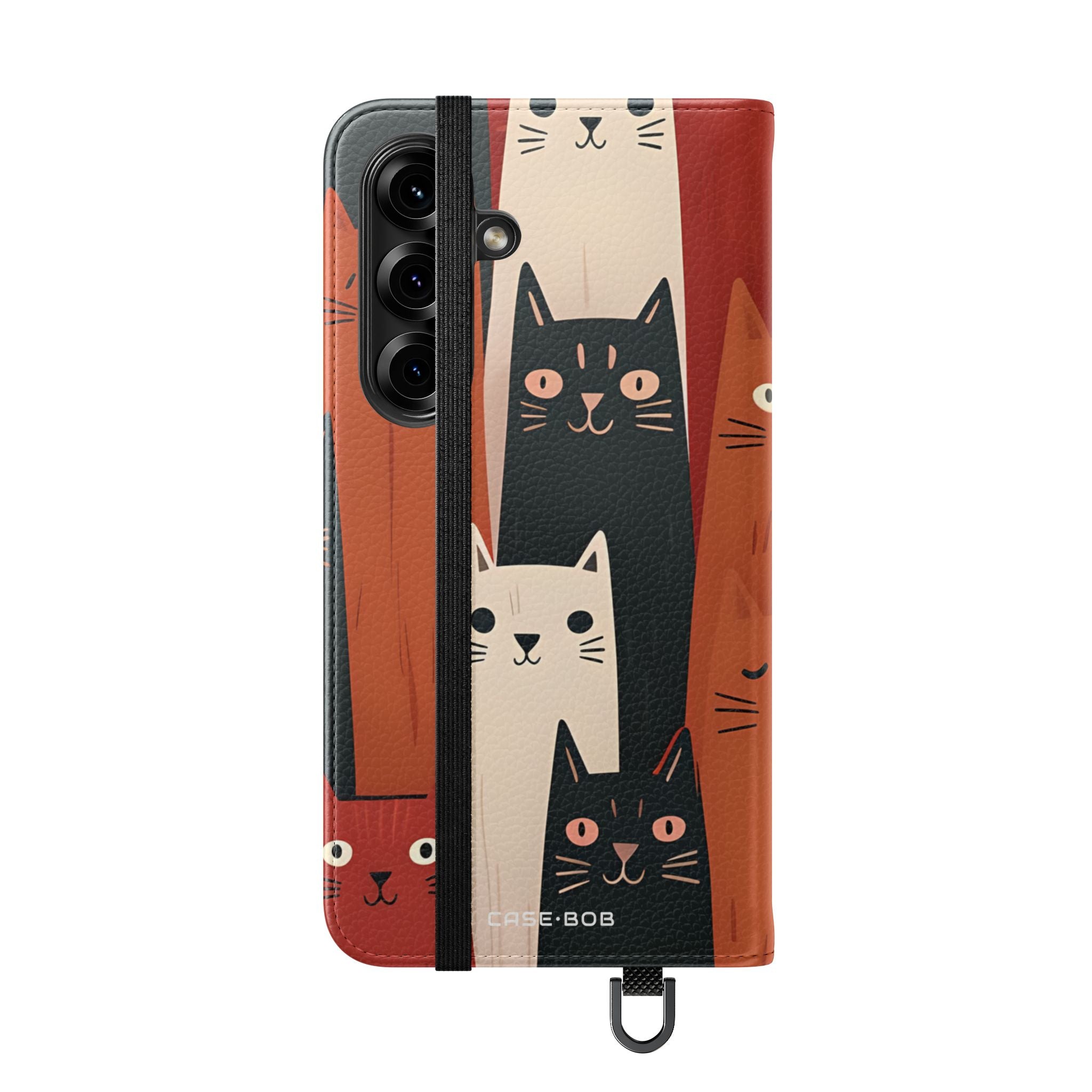 Cat Columns Orange - Samsung S25 Case - Wallet