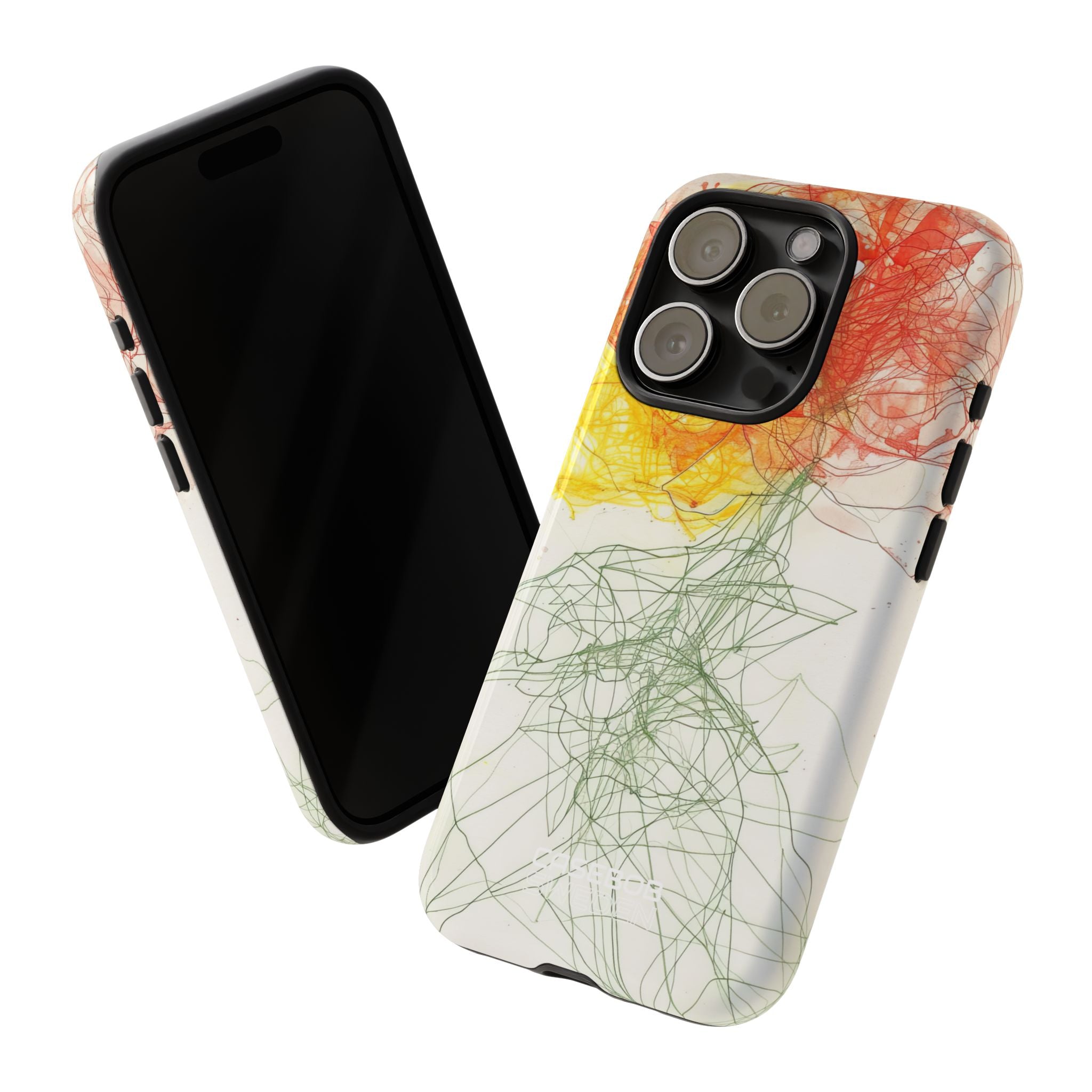Fiery Blossom Tangle iPhone 15 - Tough