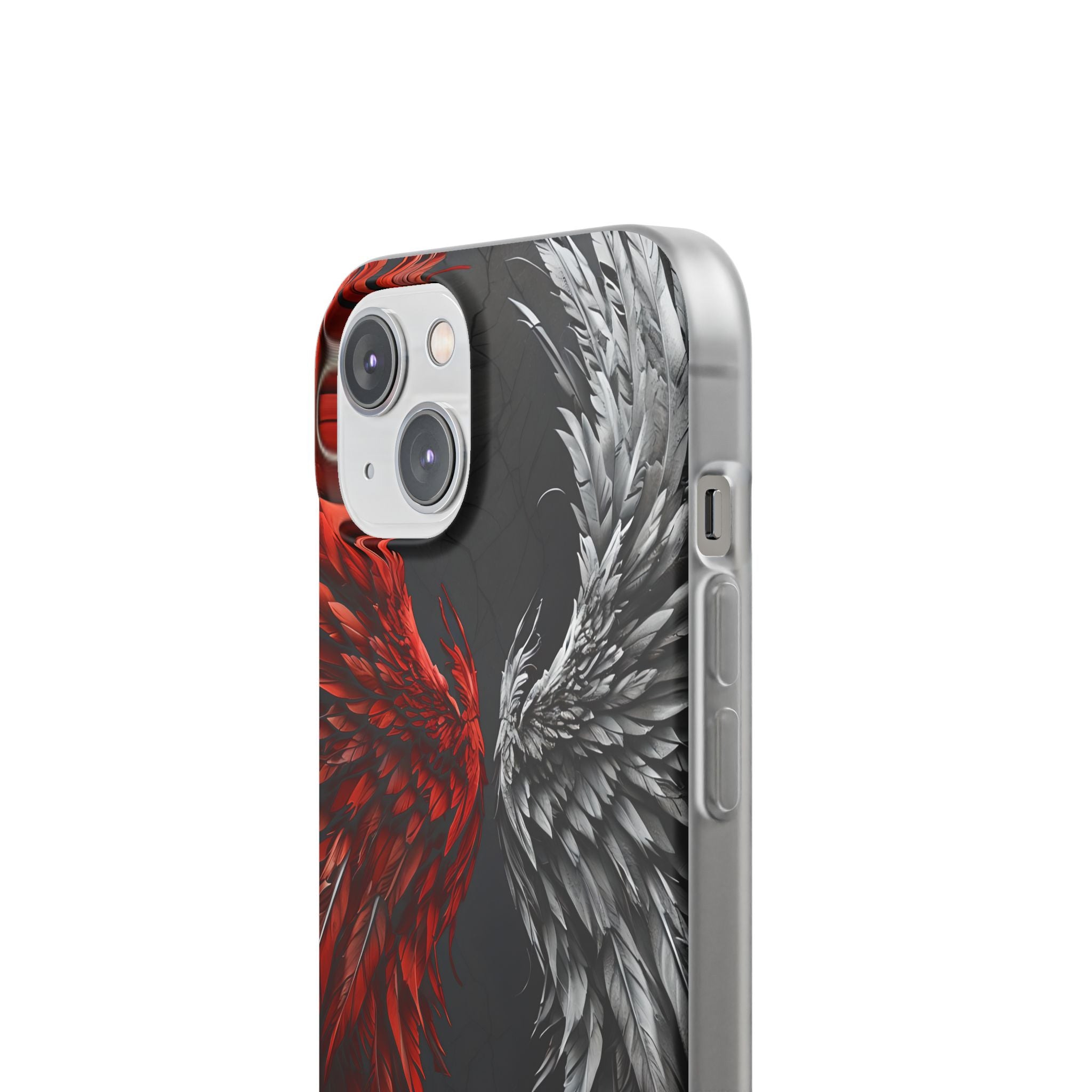 Crimson White Wings iPhone 14 Case - Soft